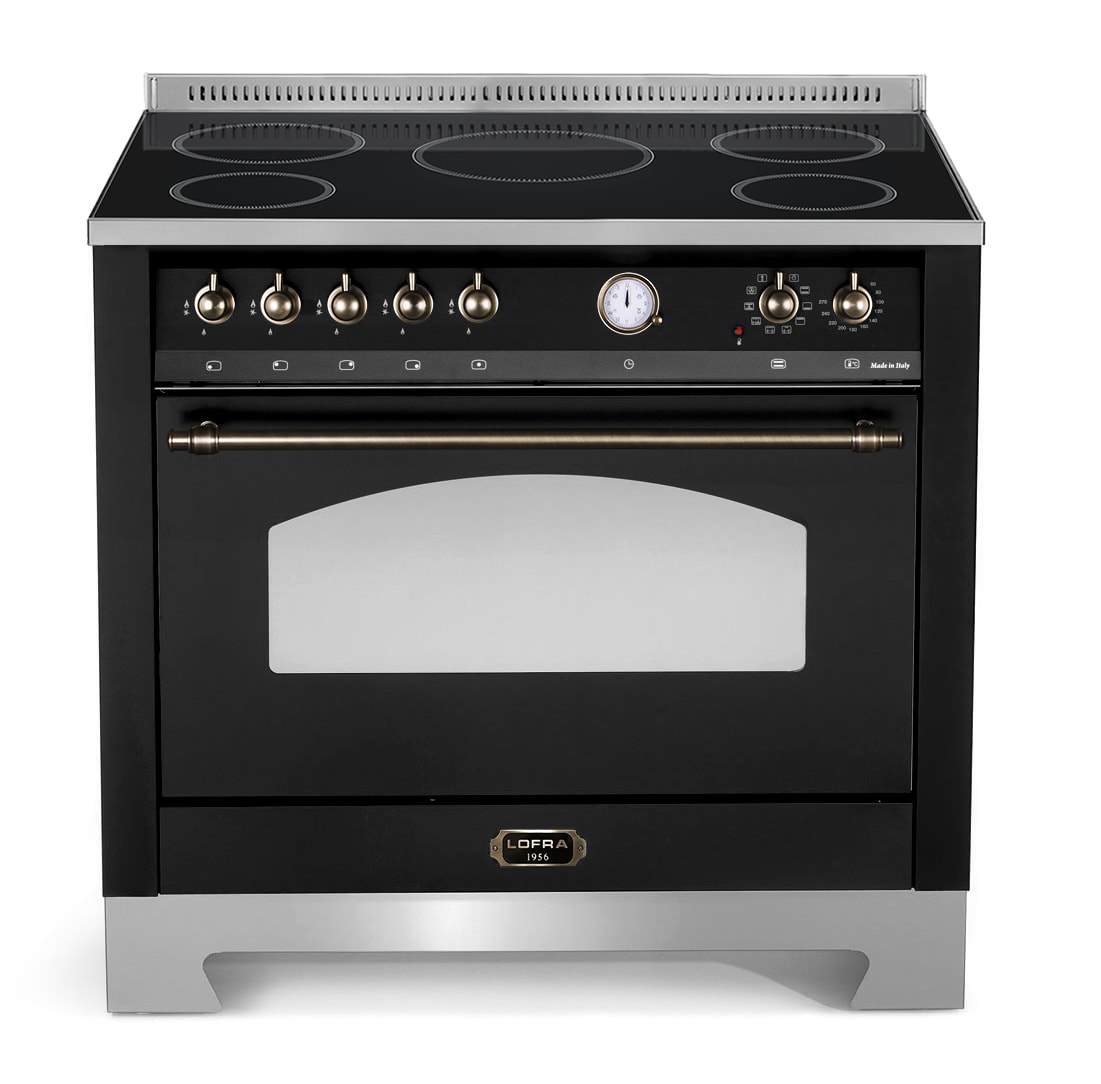 Lofra Range cooker Dolce Vita 90 cm (1 oven) (Black/Bronze) Induction
