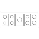 dolce-vita-gasskomfyr-150-cm-2-ovner-sort-messing