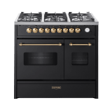 cuore-piano-de-cuisson-a-gaz-90-cm-2-fours-noir-laiton-brosse