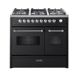 cuore-90-cm-2-backofen-schwarz-geburstetes-messing-gasherd