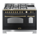 dolce-vita-komfyr-med-kombinasjonstop-120-cm-2-ovner-svart-messing