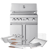 stainless-collection-frittstaende-gassgrill-med-4-brennere-og-infravarme-inkl-tilbehorspakke