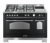 dolce-vita-gasherd-mit-keramikkochfeld-120-cm-2-backofen-schwarz-chrom