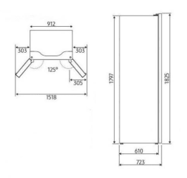 outlet-dolce-vita-koleskabe-sort-messing-90-cm