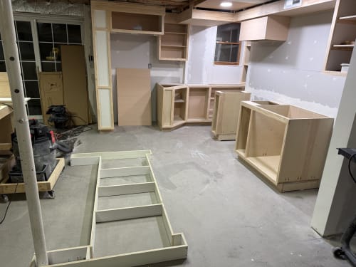 Cabinet carcasses in place