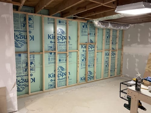 All cleaned up. Notice the ductwork and plumbing