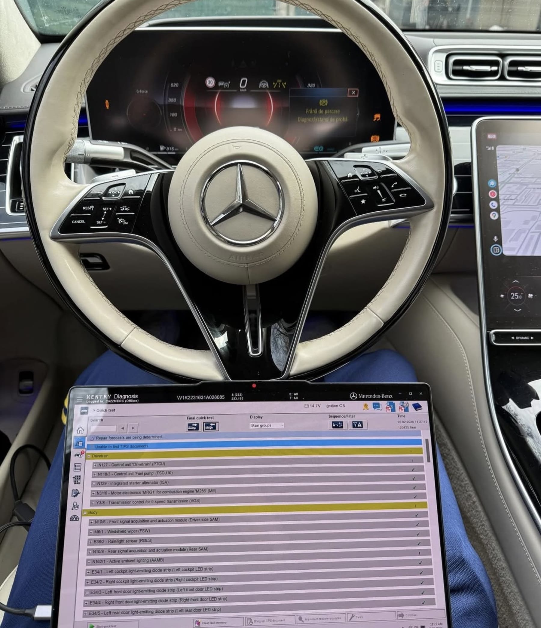 Diagnoză Mercedes-Benz realizată cu software dedicat Star/Xentry