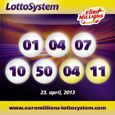 EuroMillions Lotteriet lodtræknings resultater for tirsdag 23 april, 2013