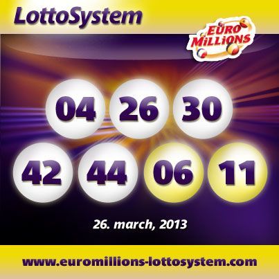 EuroMillions Superdraw vindertal 26 Mar 2013, tirsdag lodtrækning