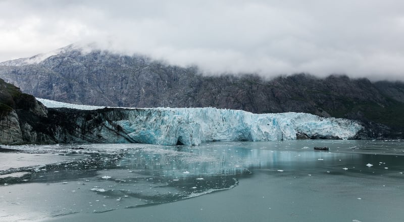 Margerie Glacier rising from the water in Glacier Bay, Alaska