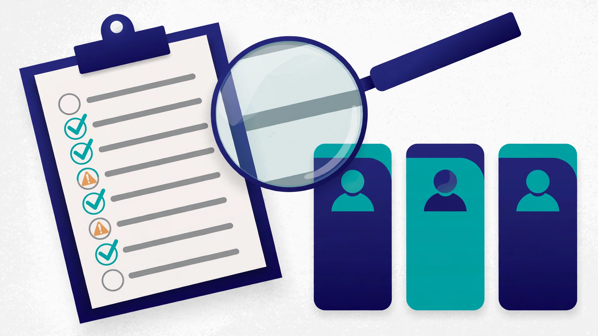 Illustration of a nine-item checklist for vetting an AI agent development company