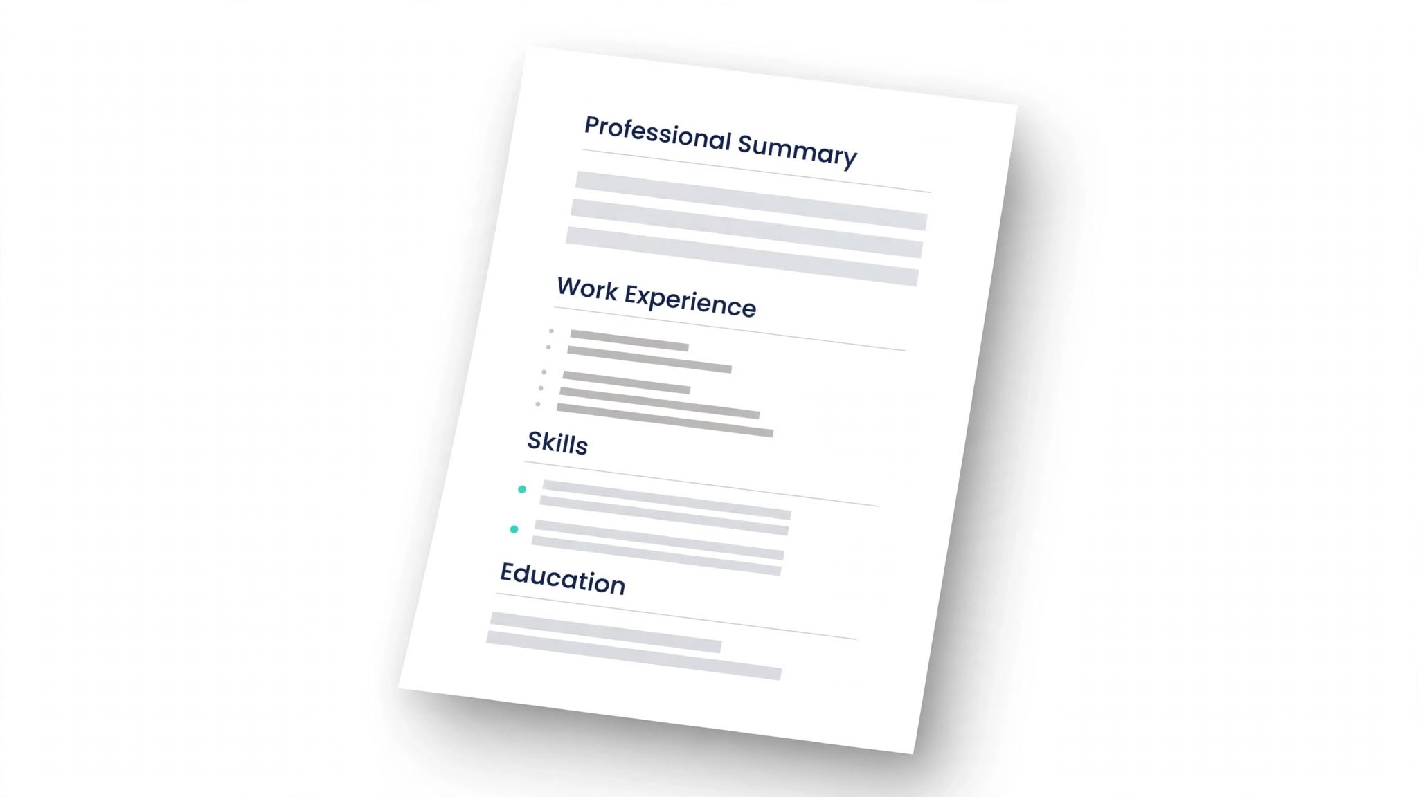 Example of a clean resume template with organized professional experience, education, and skills sections
