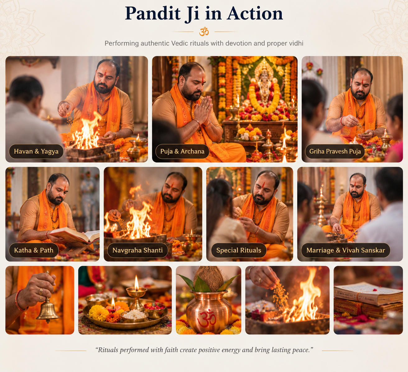 Pandit Ji performing a traditional Puja and Archana