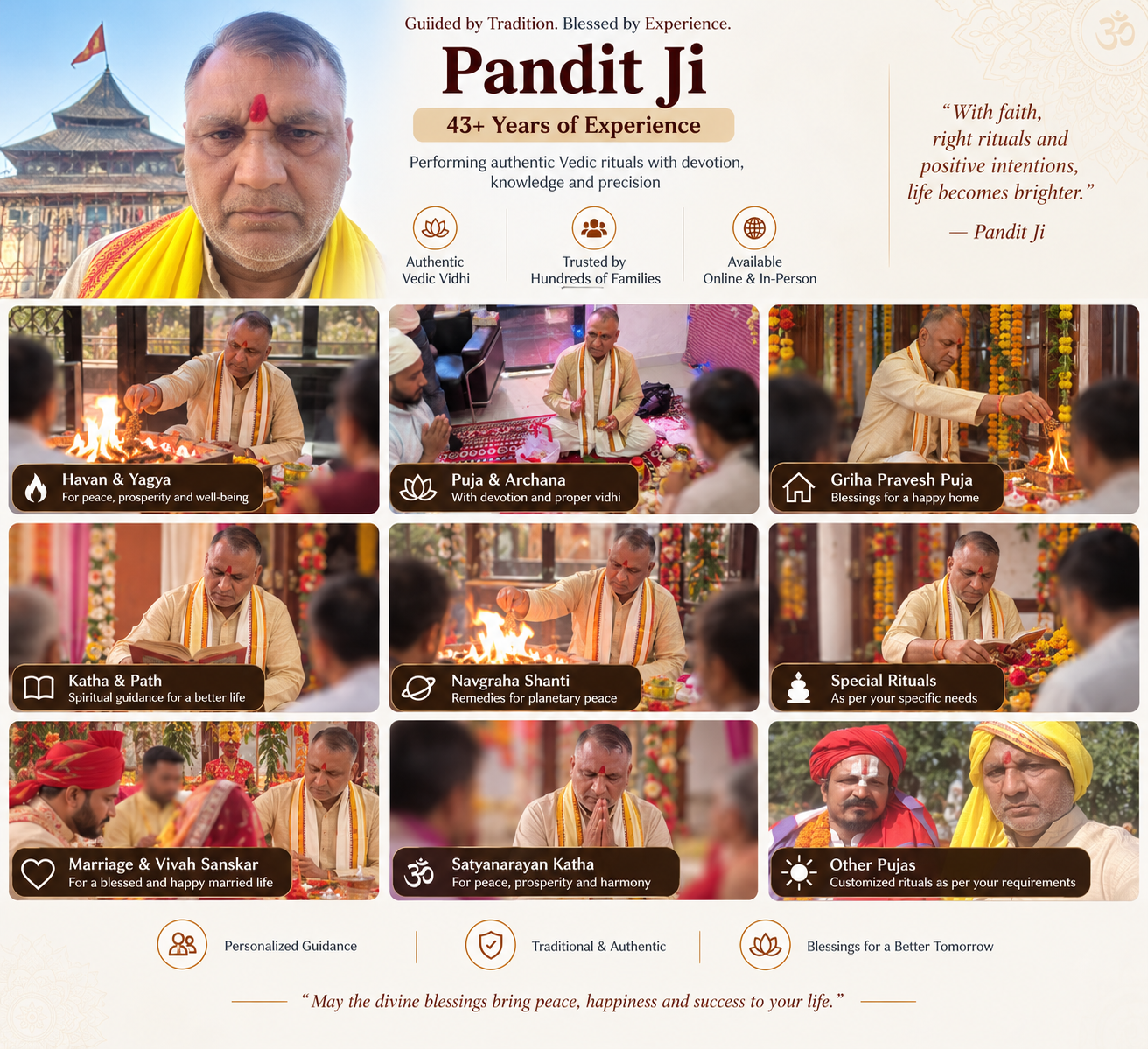 Pandit Ji performing a traditional Havan and Yagya