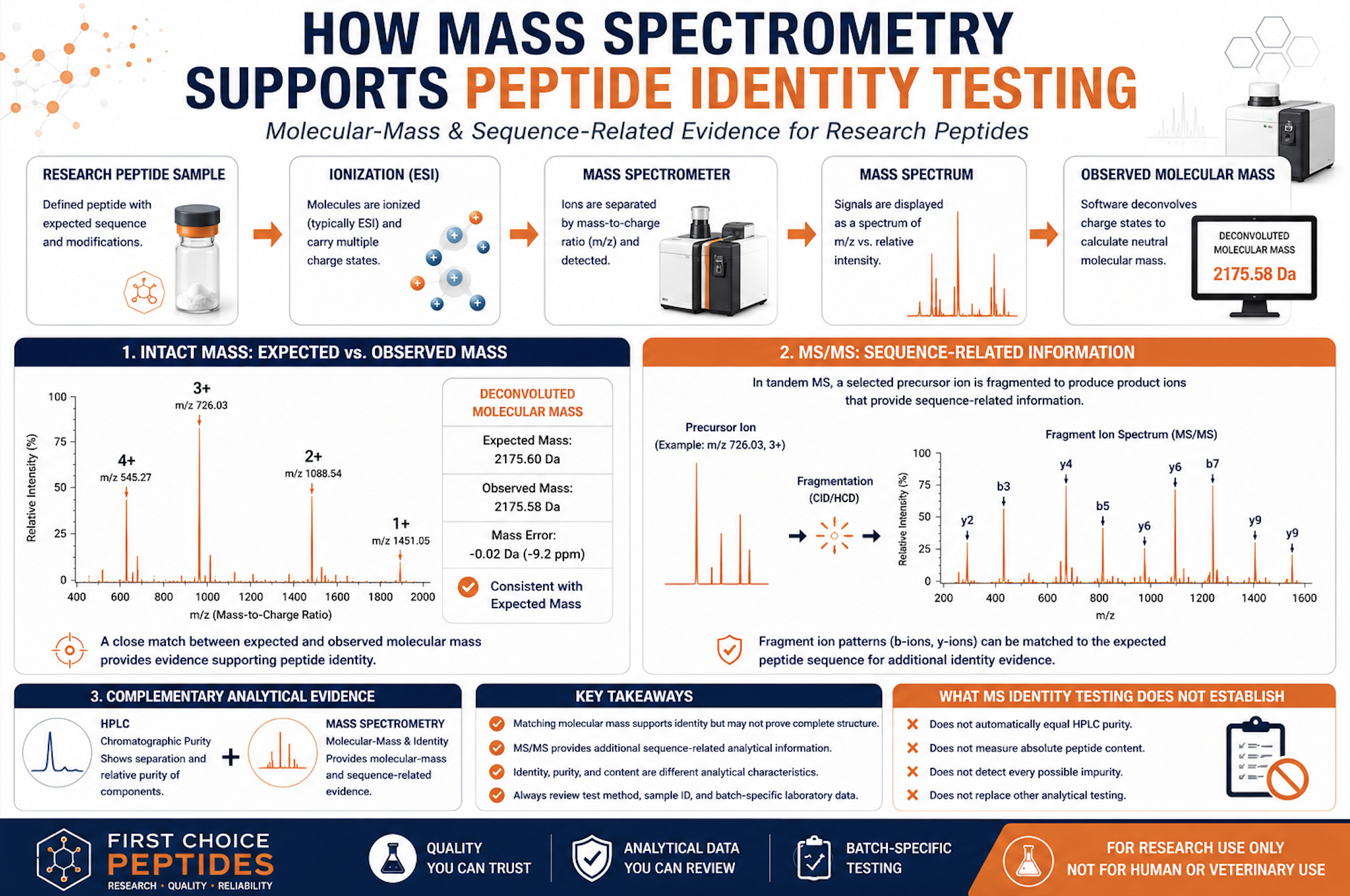How Mass Spectrometry Supports Peptide Identity Testing