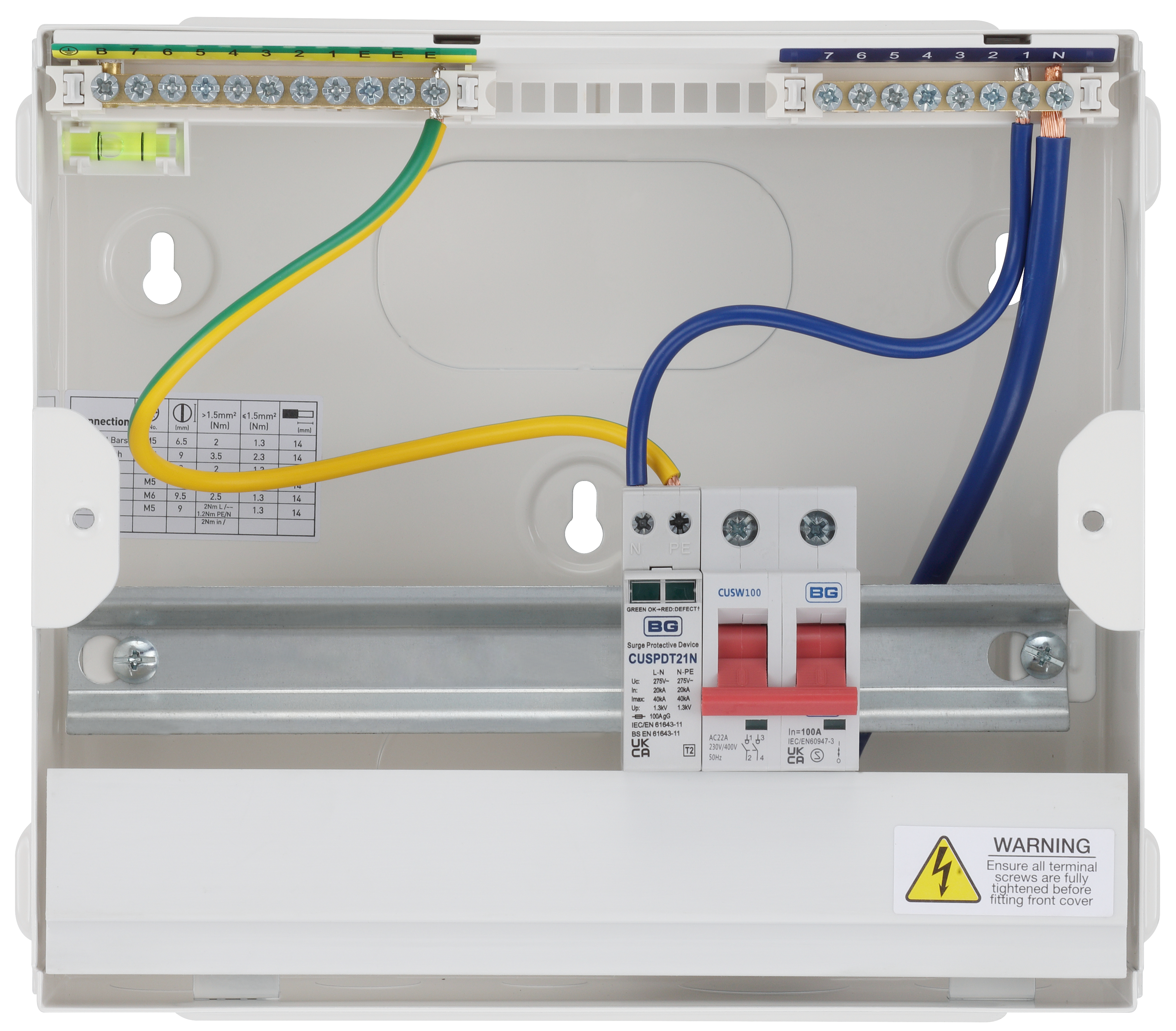 non　HRV BG 1 Main Switch Consumer Unit with SPD | BG Electrical