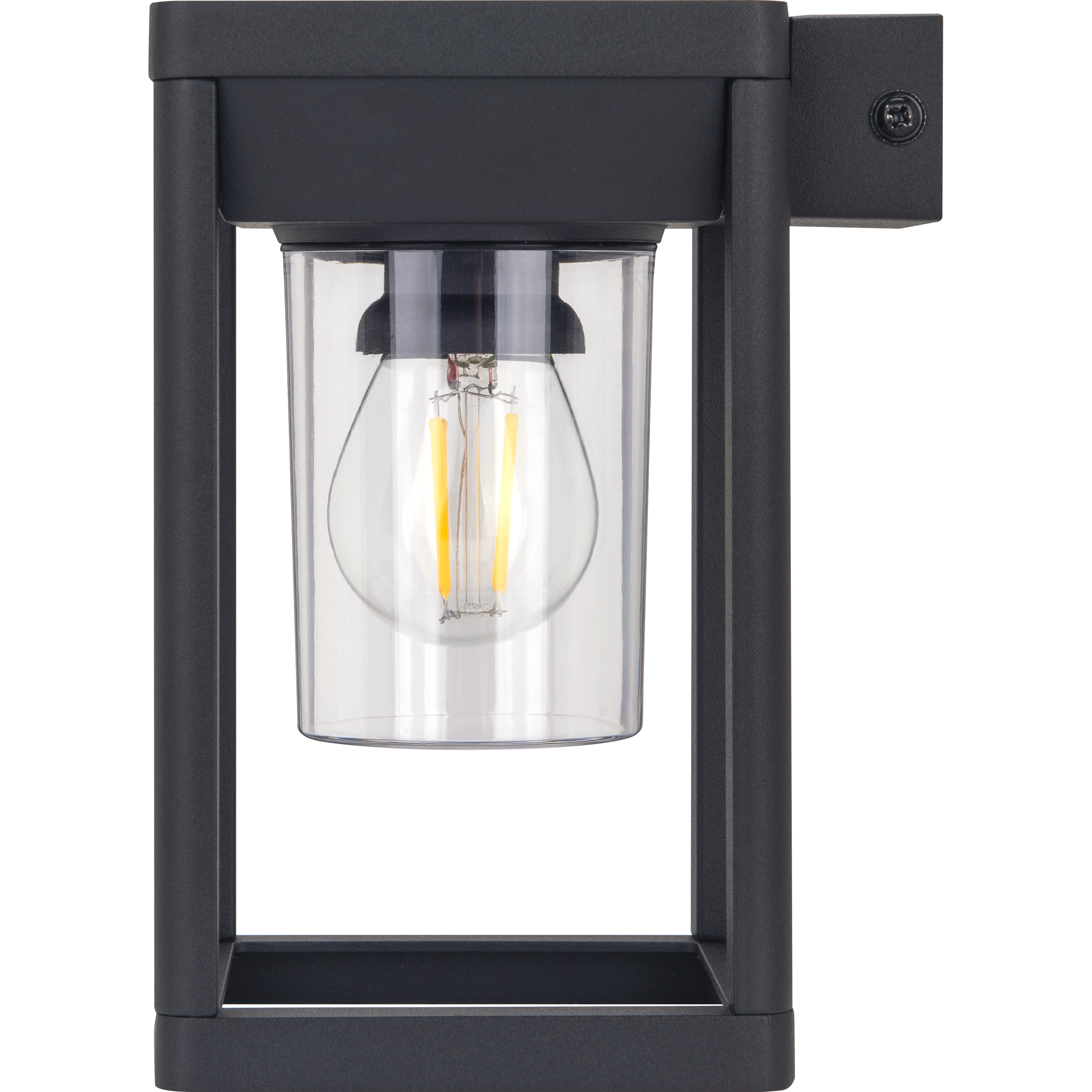 Luceco Filament Decorative Solar Wall Light with PIR Motion Sensor, Outdoor Lantern, Exterior Lighting,  LED Bulb Included, Black, IP54, 2.7W, 220lm, 3000K
