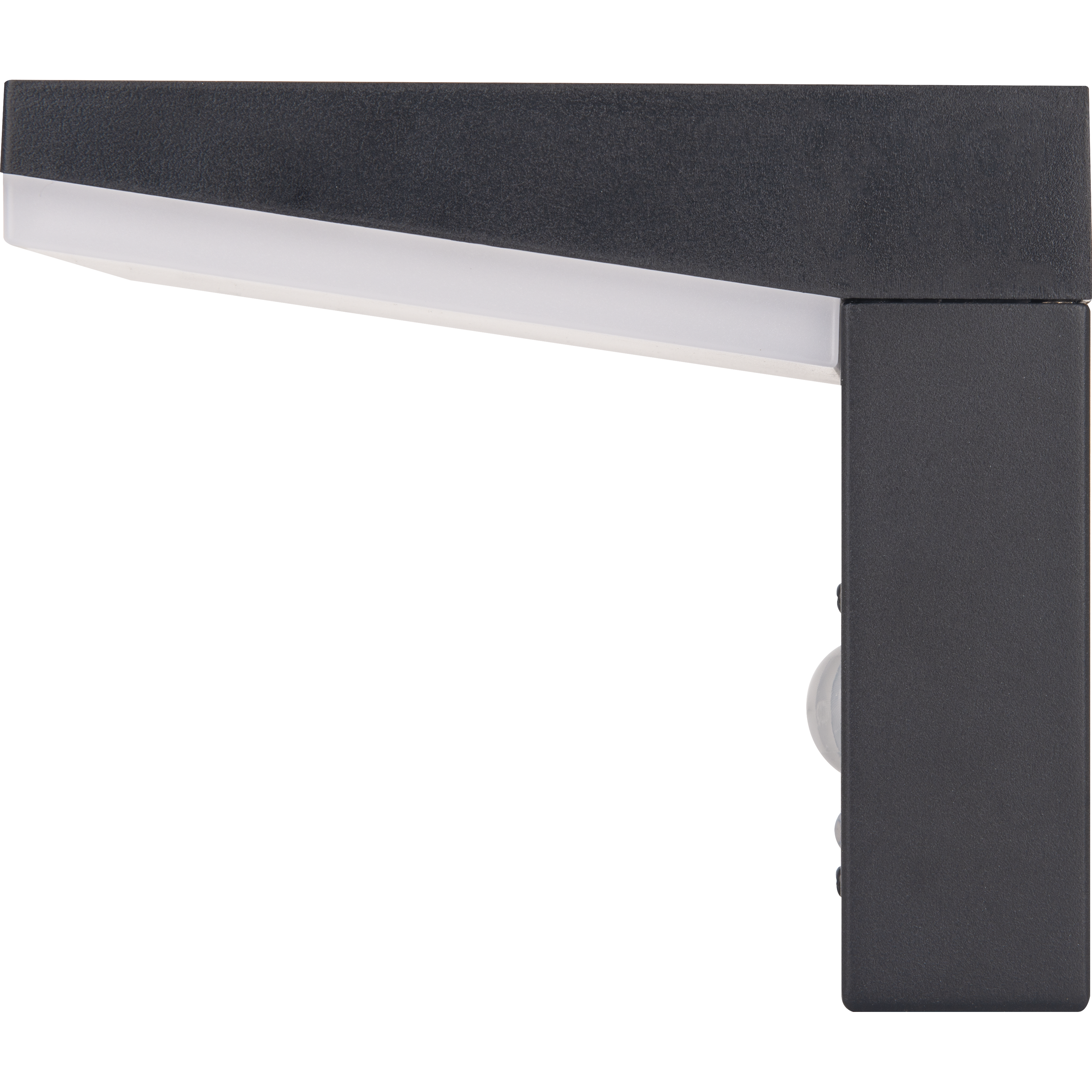 Luceco Aries Decorative Outdoor Solar Wall Light with PIR Motion Sensor, LED Exterior Lighting, Slate Grey, IP44, 5W, 600lm, 3000K