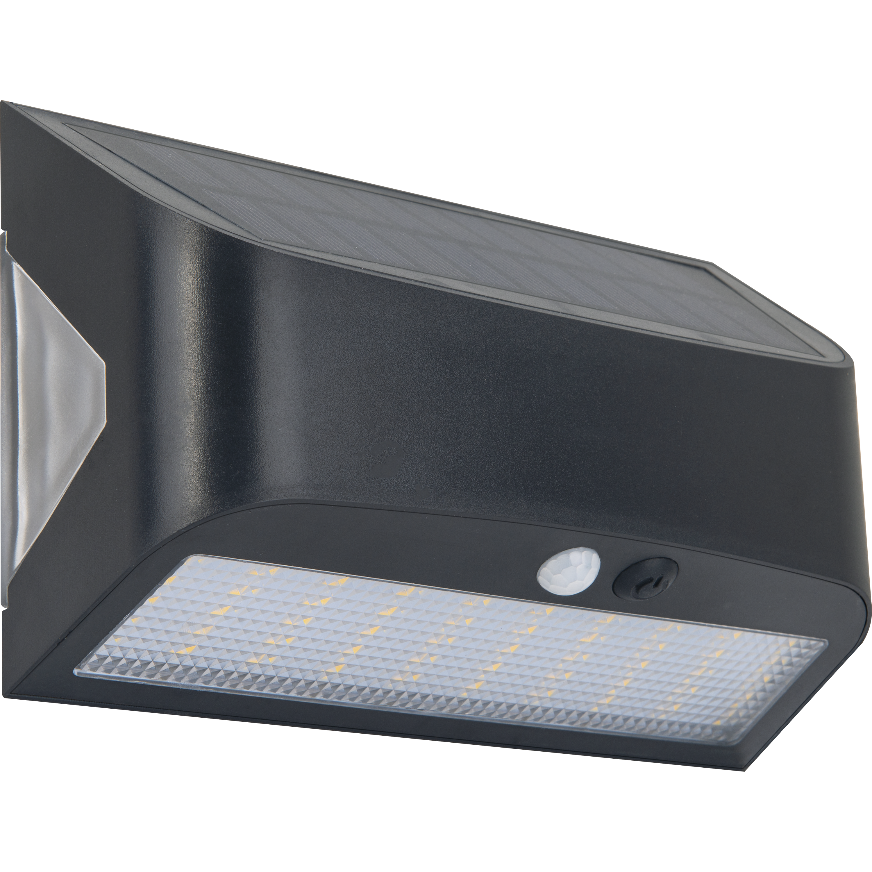 Luceco Prysm Decorative Outdoor Solar Wall Light with PIR Motion Sensor and USB Charging Port, LED Exterior Lighting, Black, IP54, 6W, 600lm, 4000K