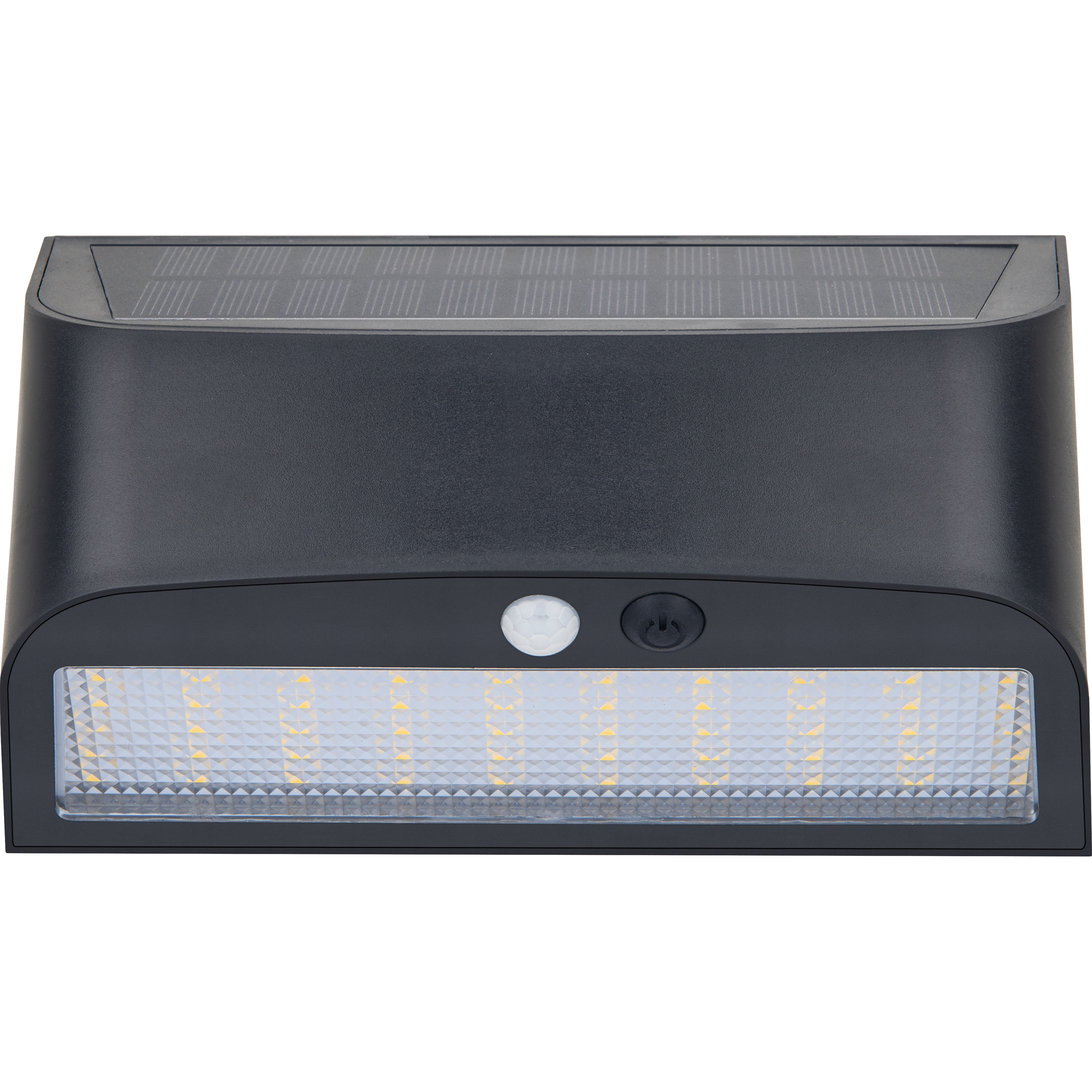 Luceco Prysm Decorative Outdoor Solar Wall Light with PIR Motion Sensor and USB Charging Port, LED Exterior Lighting, Black, IP54, 6W, 600lm, 4000K