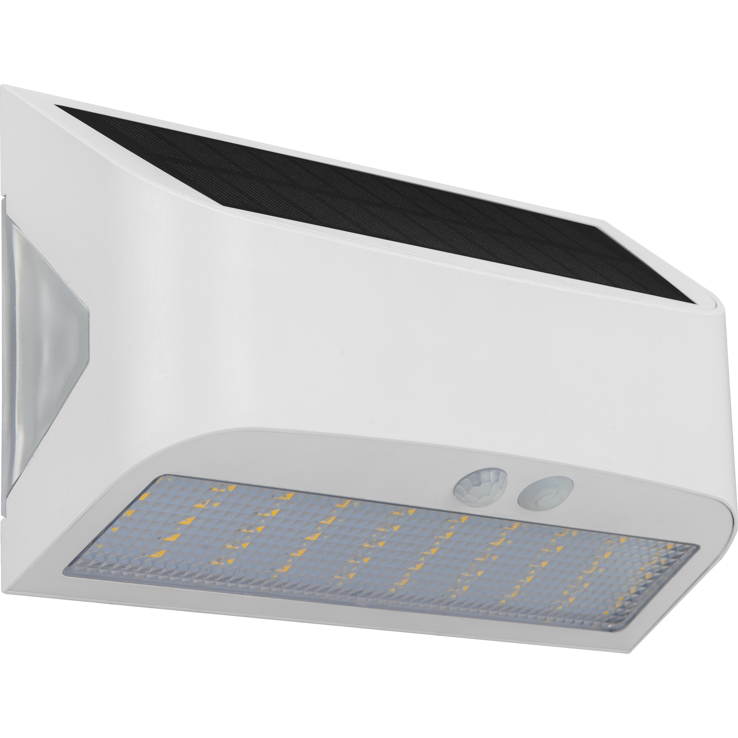 Luceco Prysm Decorative Outdoor Solar Wall Light with PIR Motion Sensor and USB Charging Port, LED Exterior Lighting, White, IP54, 6W, 600lm, 4000K