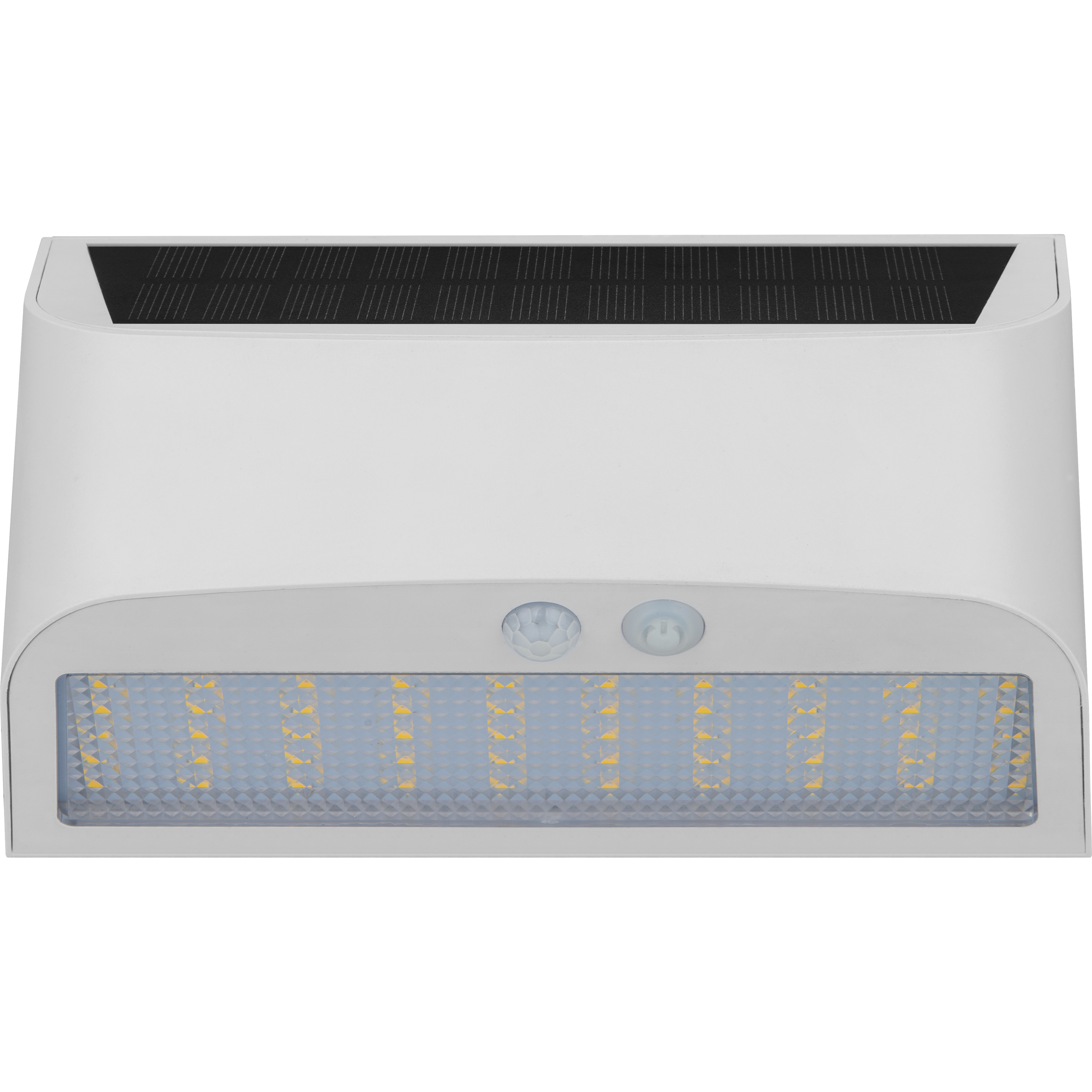 Luceco Prysm Decorative Outdoor Solar Wall Light with PIR Motion Sensor and USB Charging Port, LED Exterior Lighting, White, IP54, 6W, 600lm, 4000K