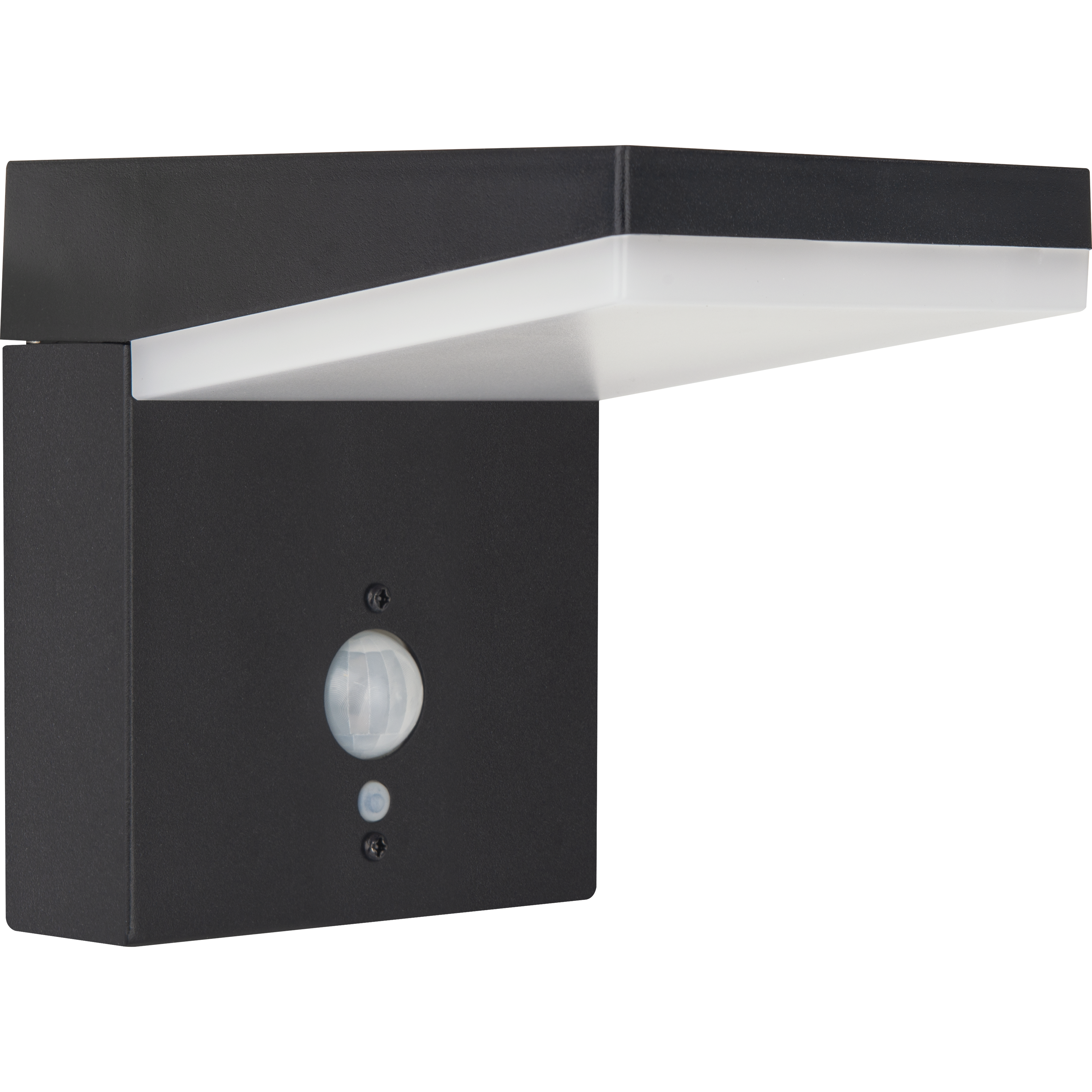 Luceco Aries Decorative Outdoor Solar Wall Light with PIR Motion Sensor, LED Exterior Lighting, Slate Grey, IP44, 5W, 600lm, 3000K