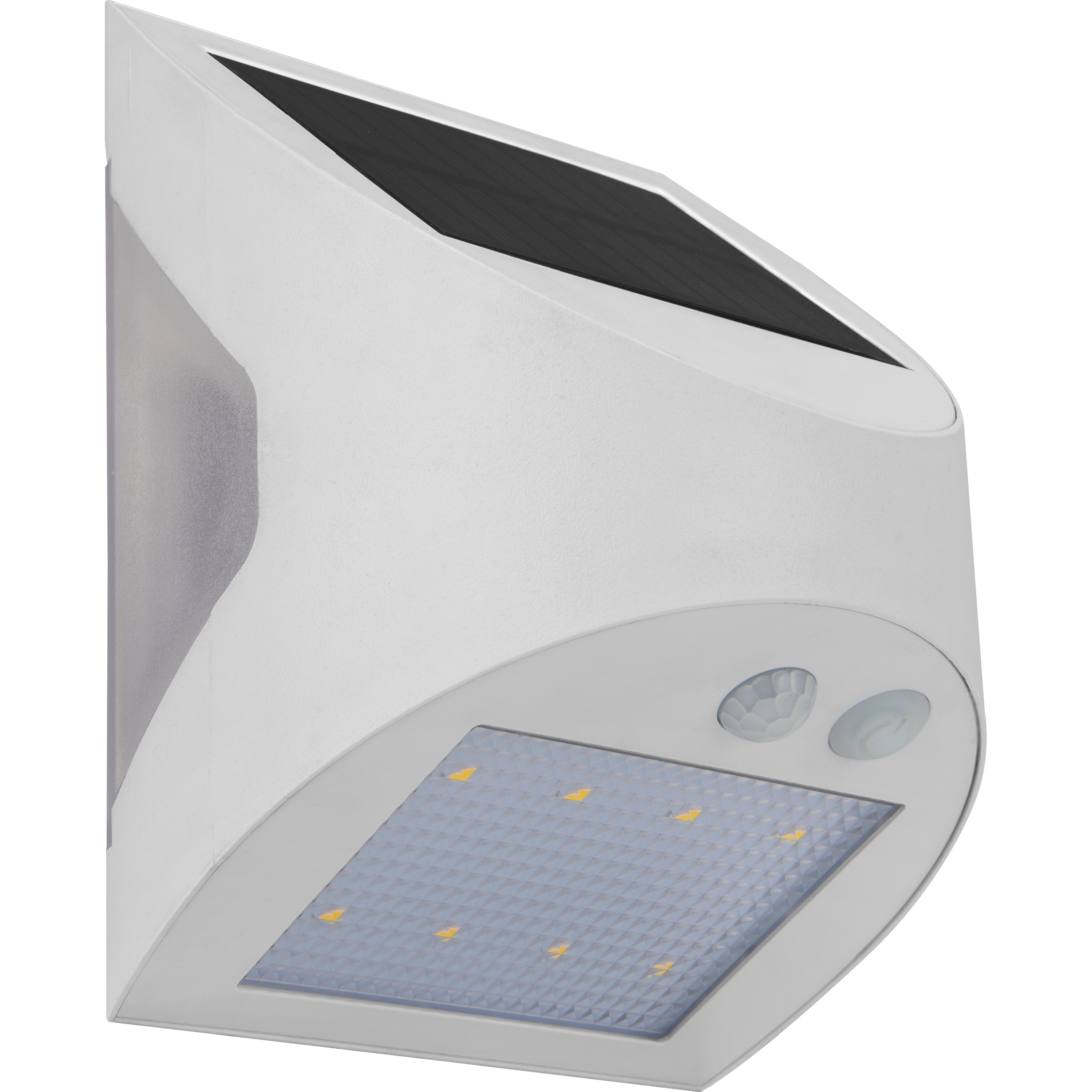 Luceco Prysm Decorative Outdoor Solar Wall Light with PIR Motion Sensor and USB Charging Port, LED Exterior Lighting, White, IP54, 3W, 300lm, 4000K
