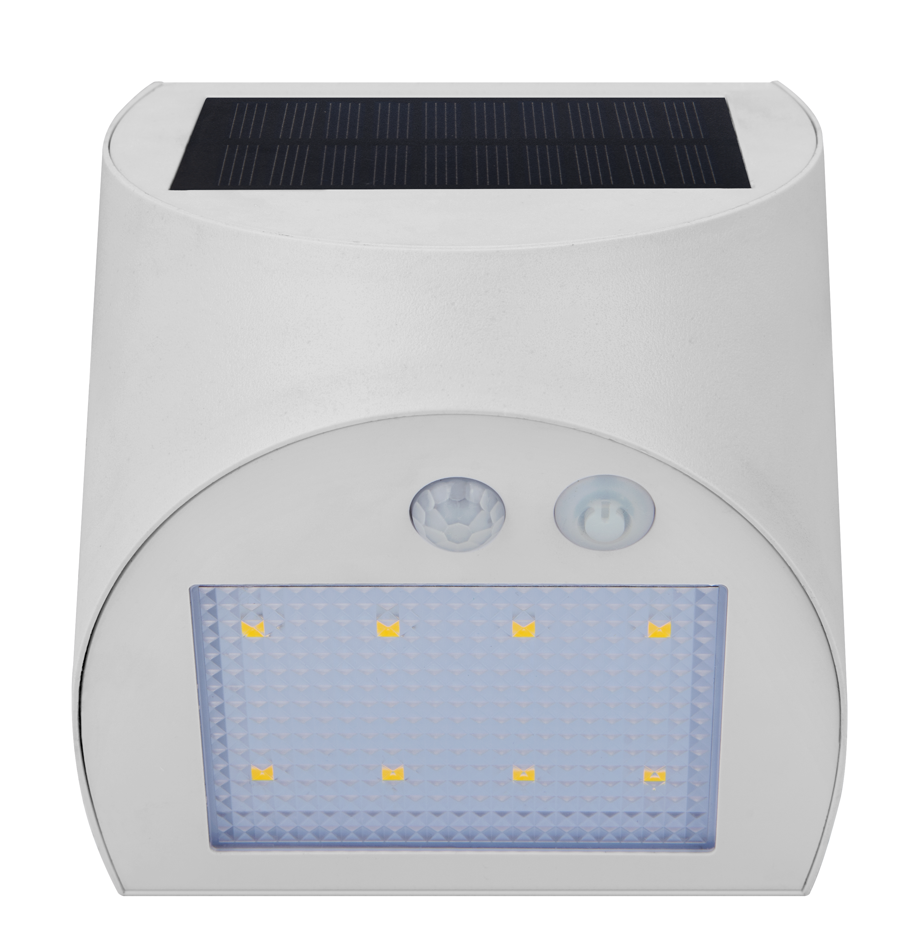 Luceco Prysm Decorative Outdoor Solar Wall Light with PIR Motion Sensor and USB Charging Port, LED Exterior Lighting, White, IP54, 3W, 300lm, 4000K