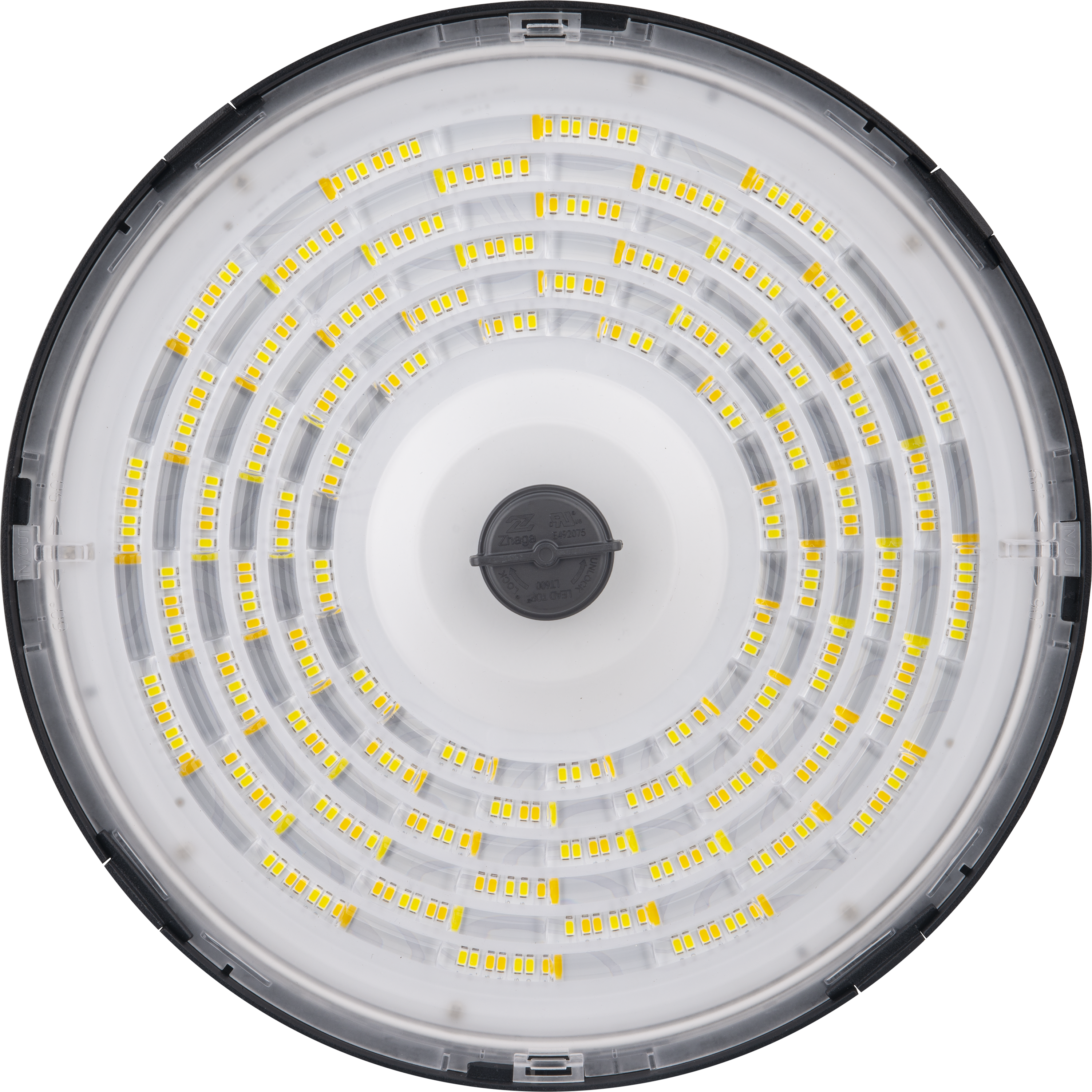 Luceco Titan All-in-One High Bay Luminaire, Power & Colour Change (CCT), Beam Change via Optic Lens, IP65, 100/150/200W, 175000/25000/32000lm, 4000/5000/6500K, with Zhaga Socket