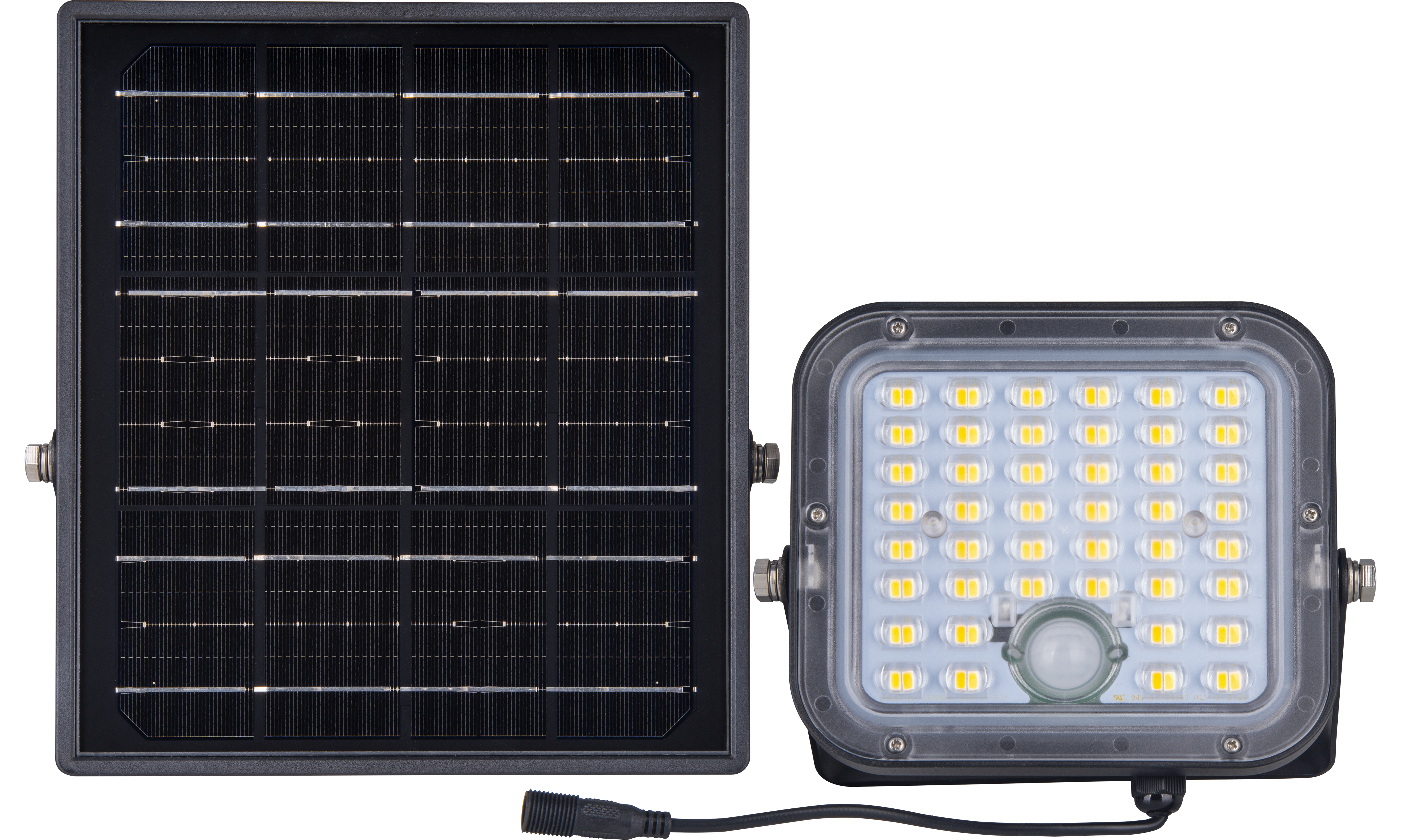 Luceco Mensa Decorative Outdoor Solar Security Floodlight with PIR Motion Sensor and Remote Control, Colour Change (CCT), LED Exterior Lighting, Black, 10W, 1500lm, 3000K & 4000K