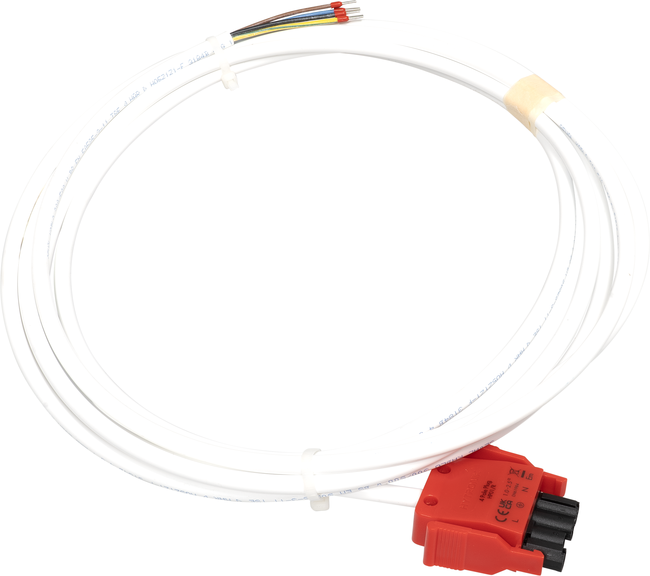 4-Pole Male Red Luminaire Plug With 5M 4-Core Luminaire Lead