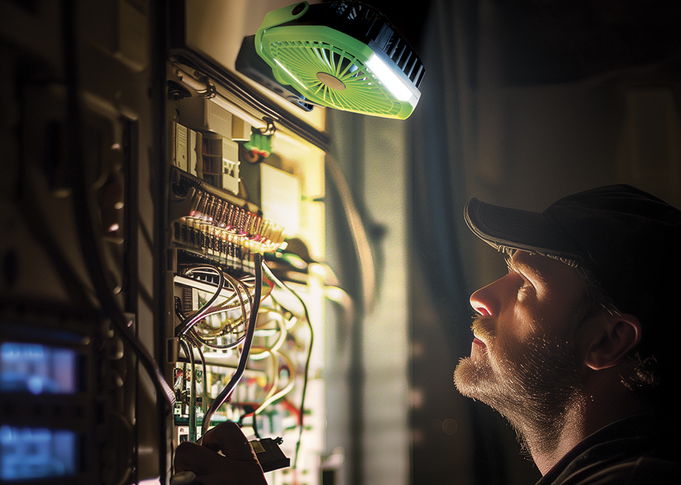 Luceco Rechargeable Magnetic Clamp Fan Light