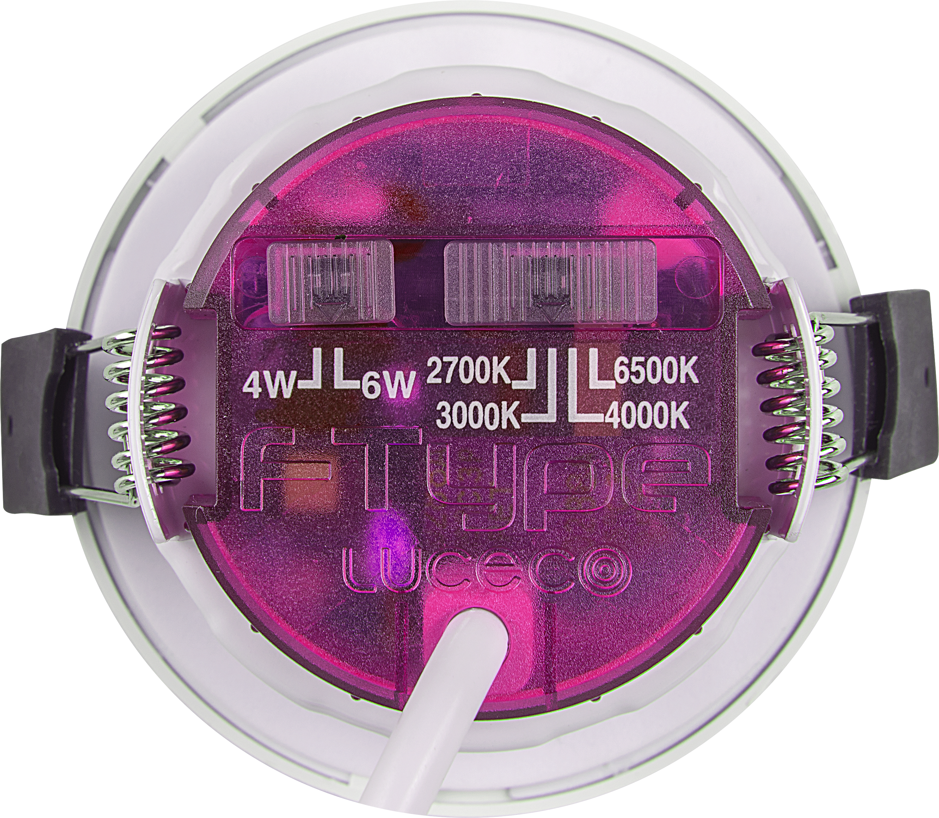FType Elite Fire Rated Downlight 4W/6W 690lm Power Change with 4Colour CCT 2700, 3000, 4000K, 6000K  Dimmable IP65 White - Adjustable