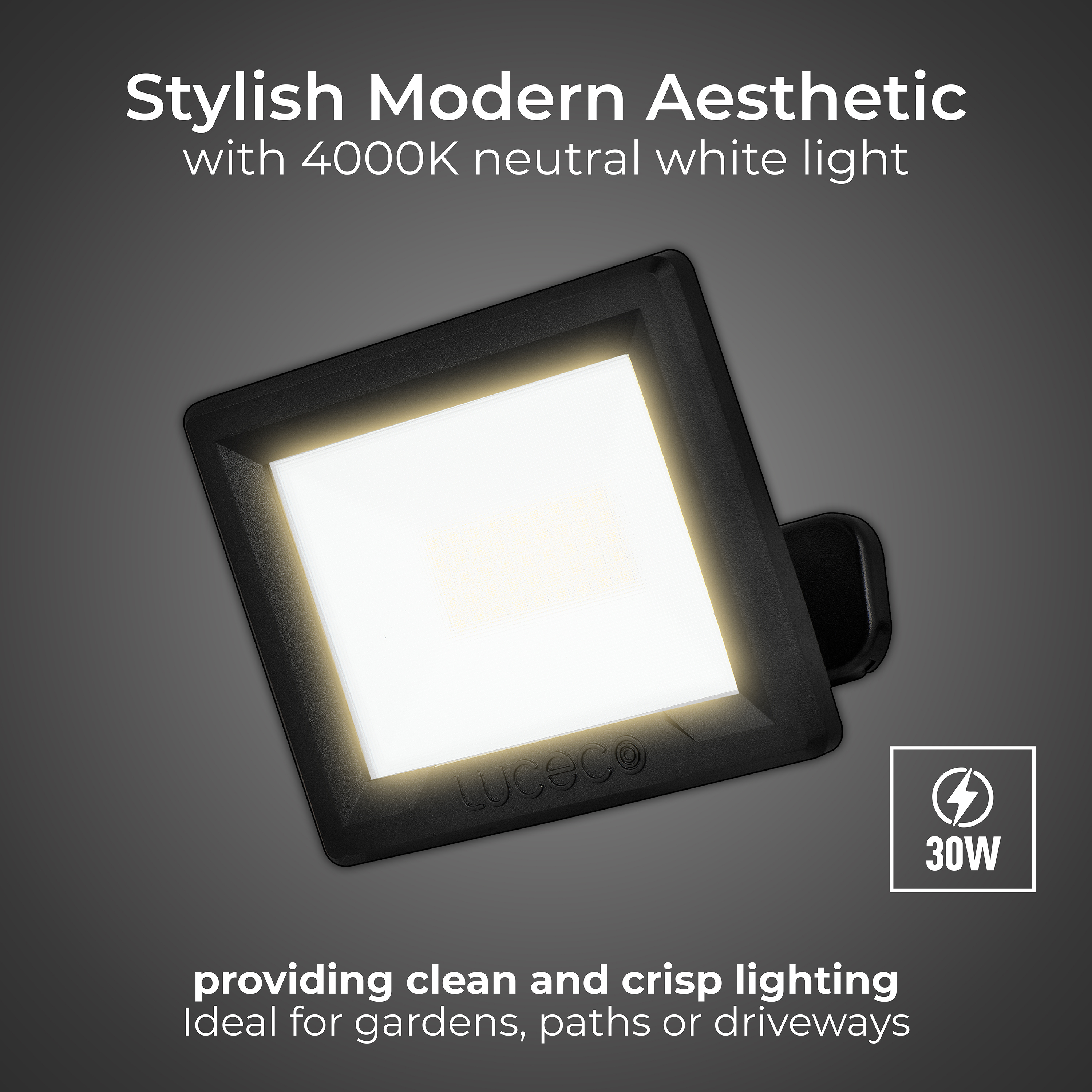Essence floodlight with ball joint 30W black 4000K colour temp