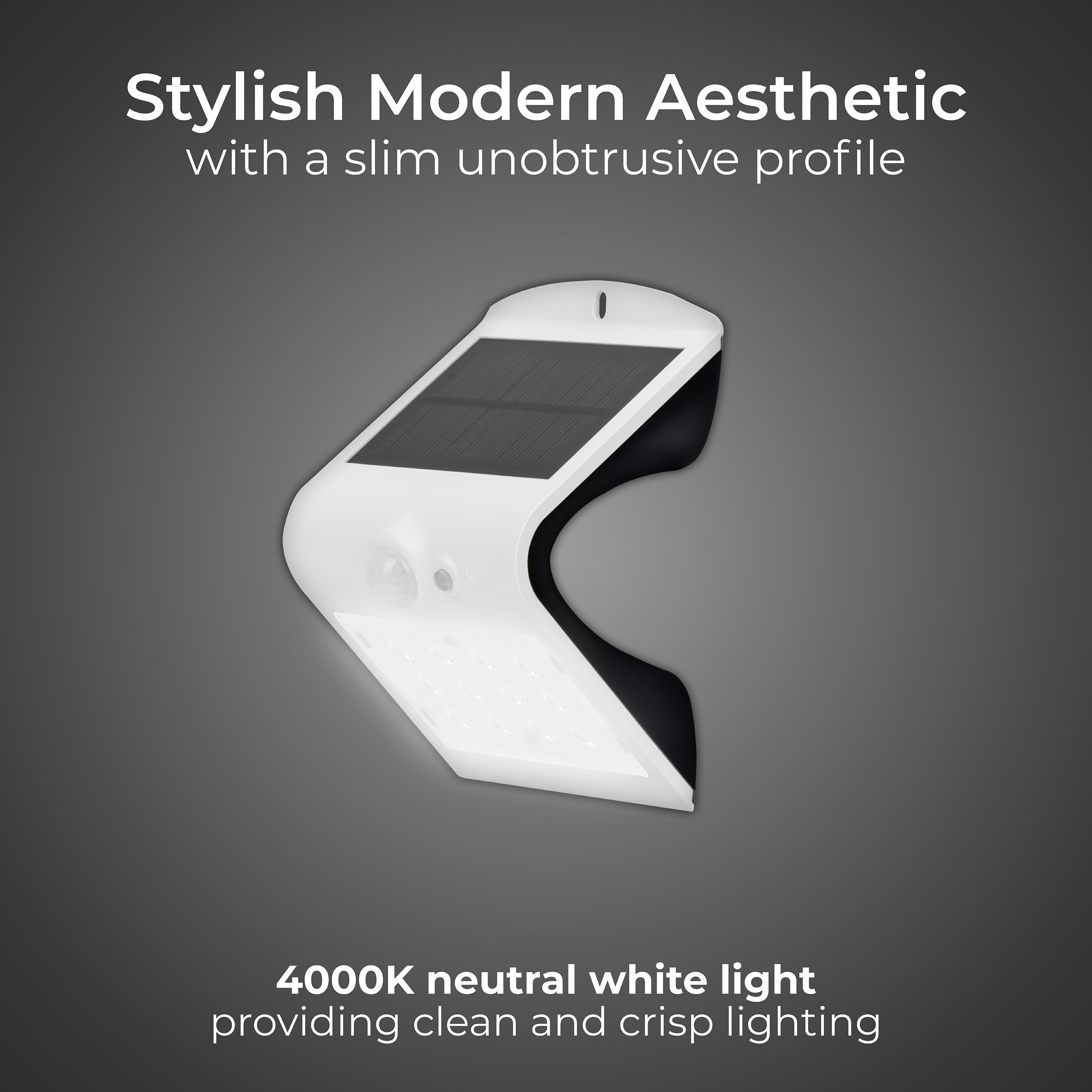 Luceco Solar Wall Light & PIR 1.5W White