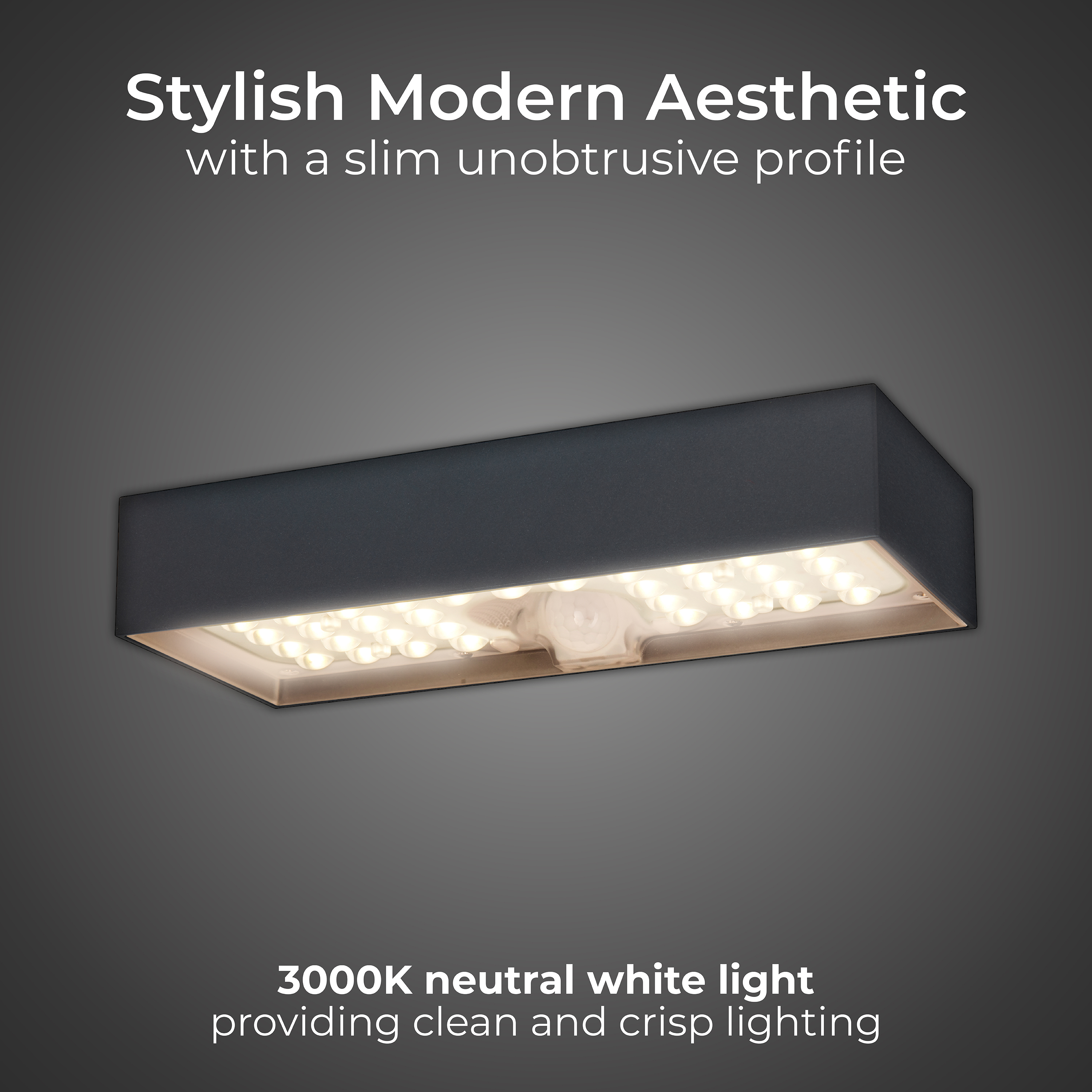 Luceco Brick Solar Wall Light & PIR, 6W