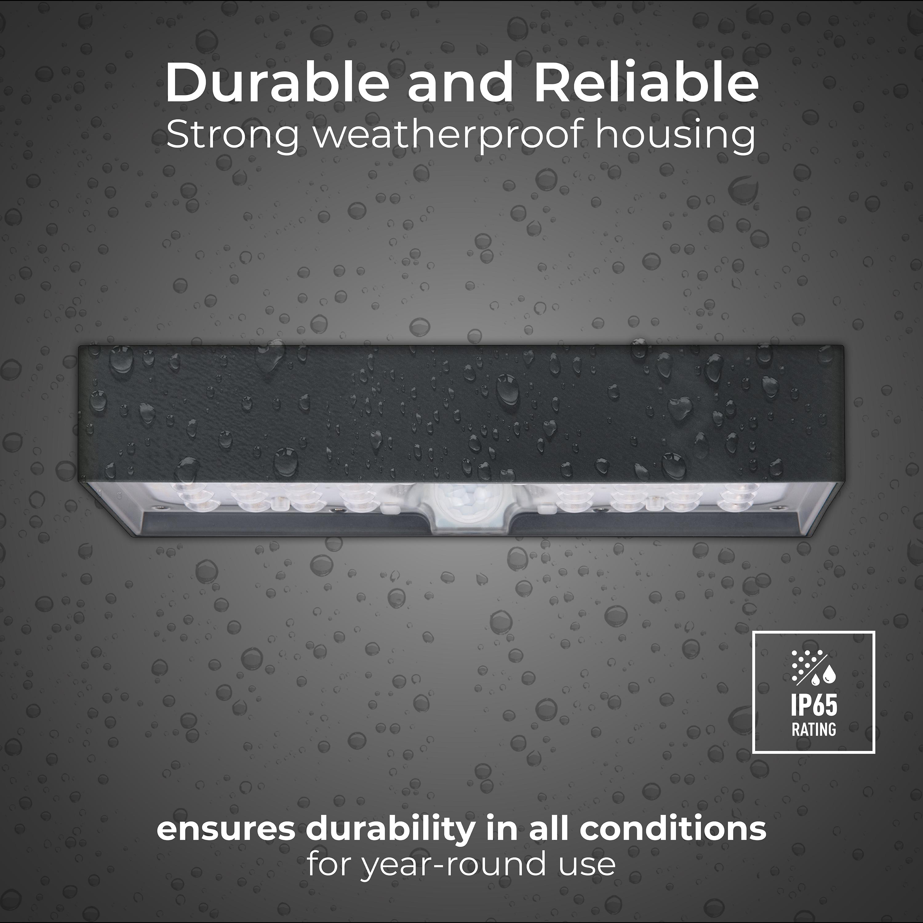 Luceco Brick Solar Wall Light & PIR, 6W