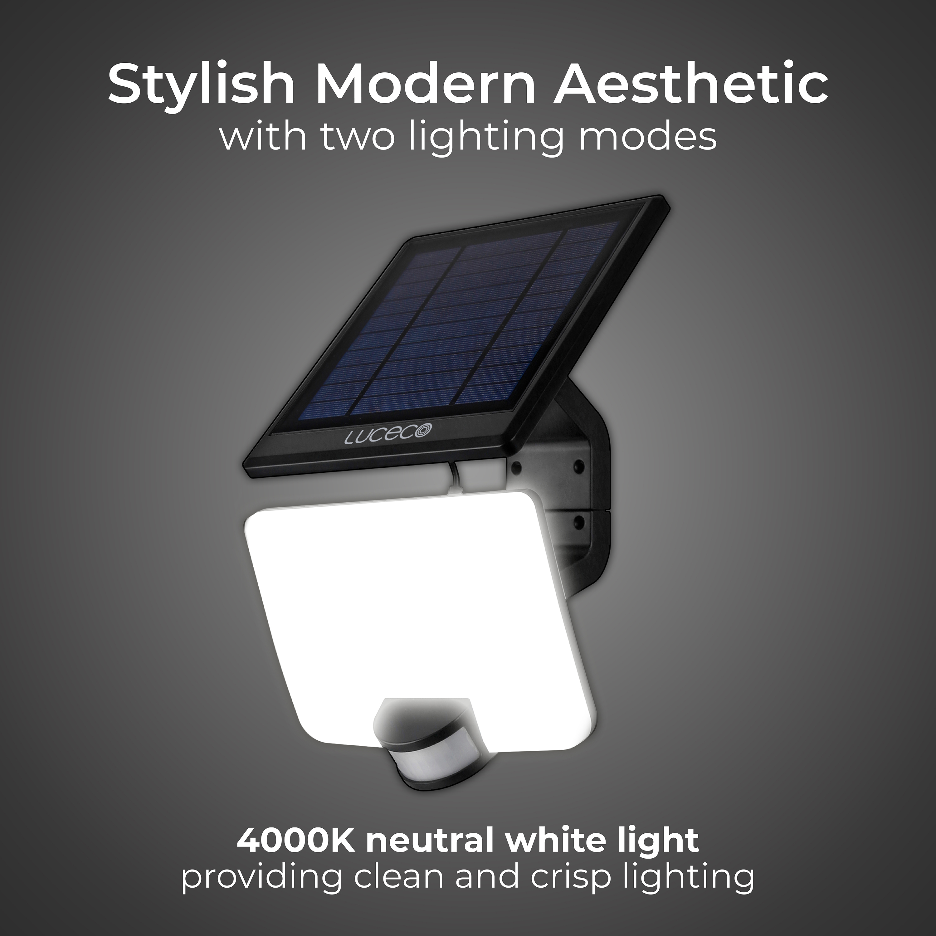 Solar floodlight with detachable solar panel 1500 lumens