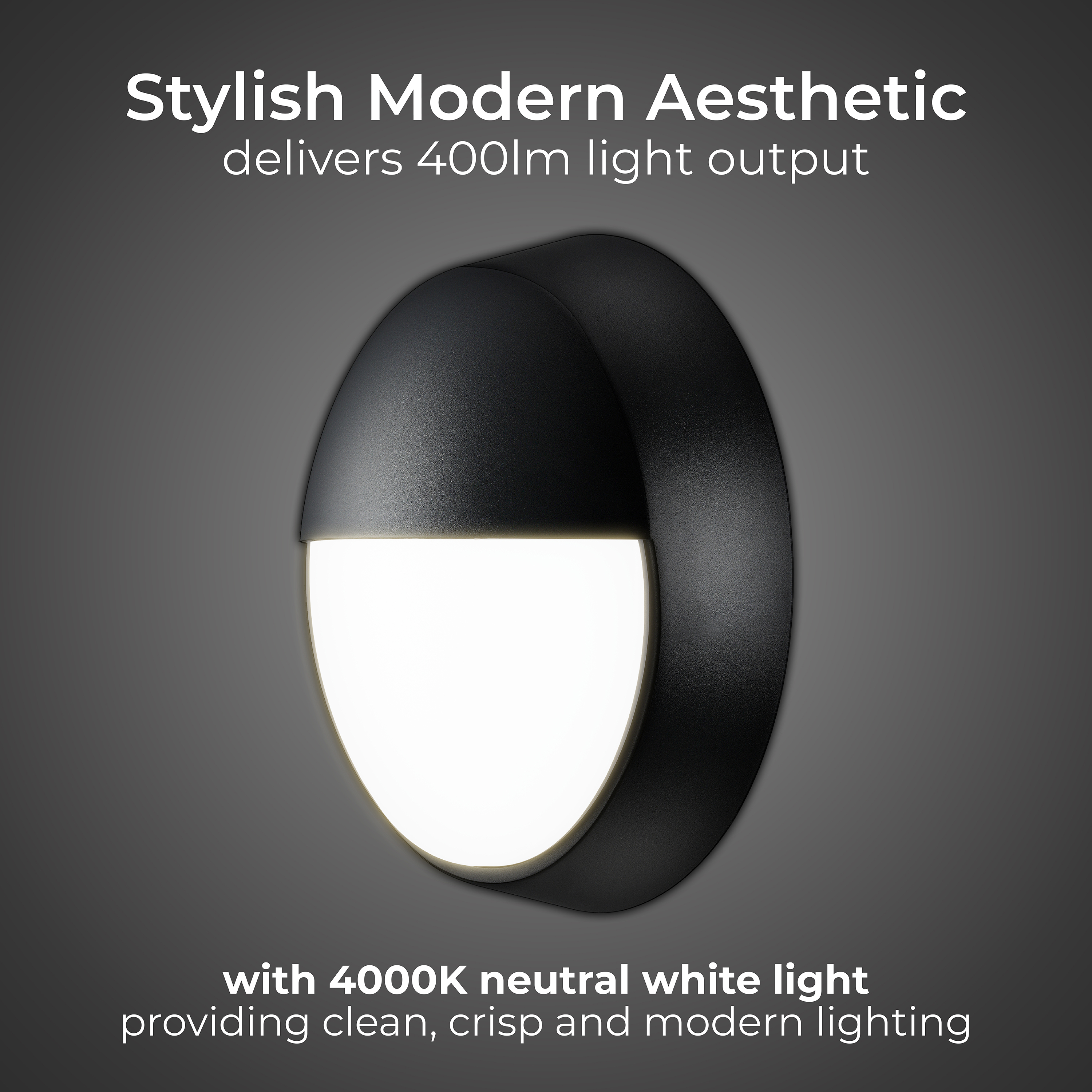 Exterior residential bulkhead eyelid 400lumens with white or black bezel
