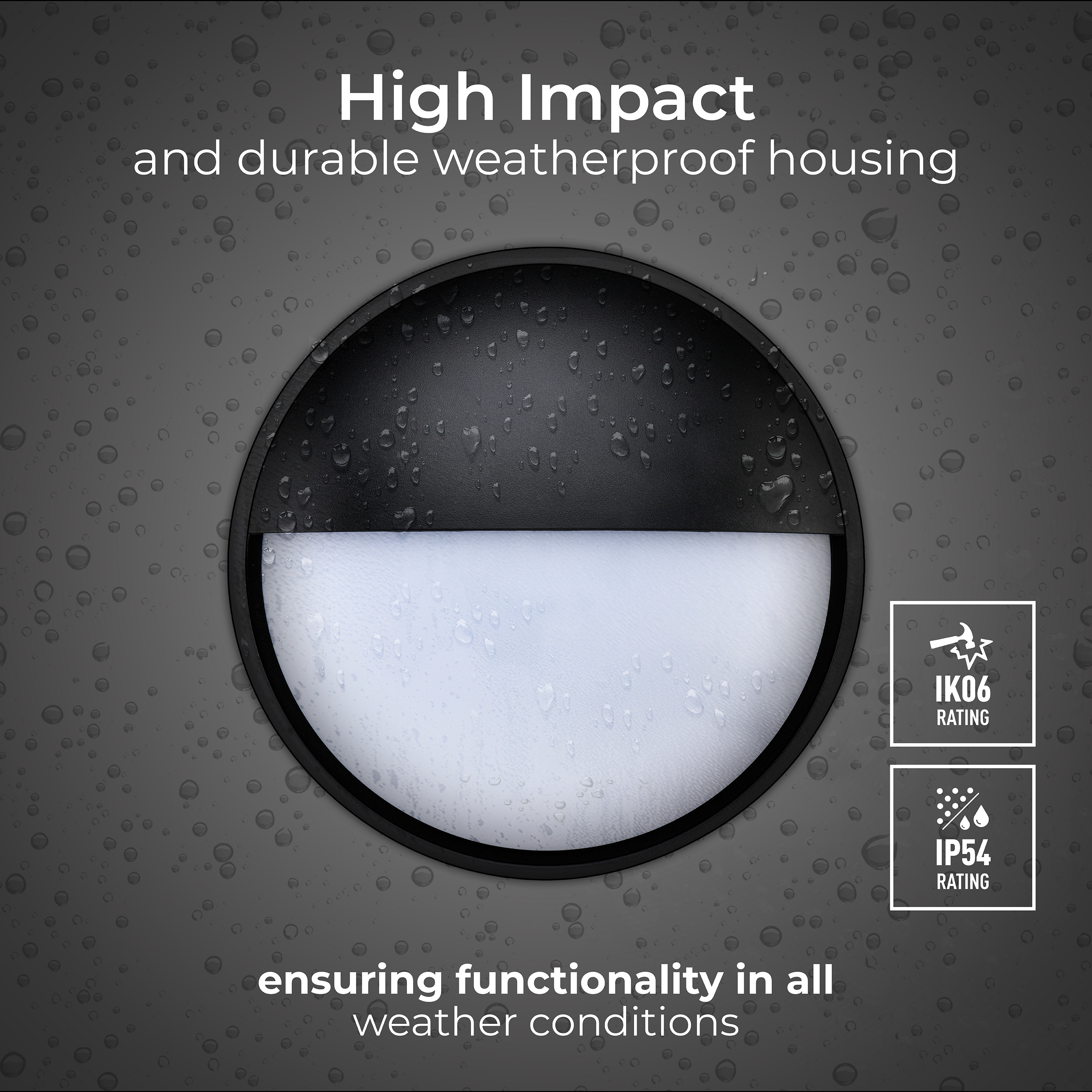 Exterior residential bulkhead eyelid 400lumens with white or black bezel