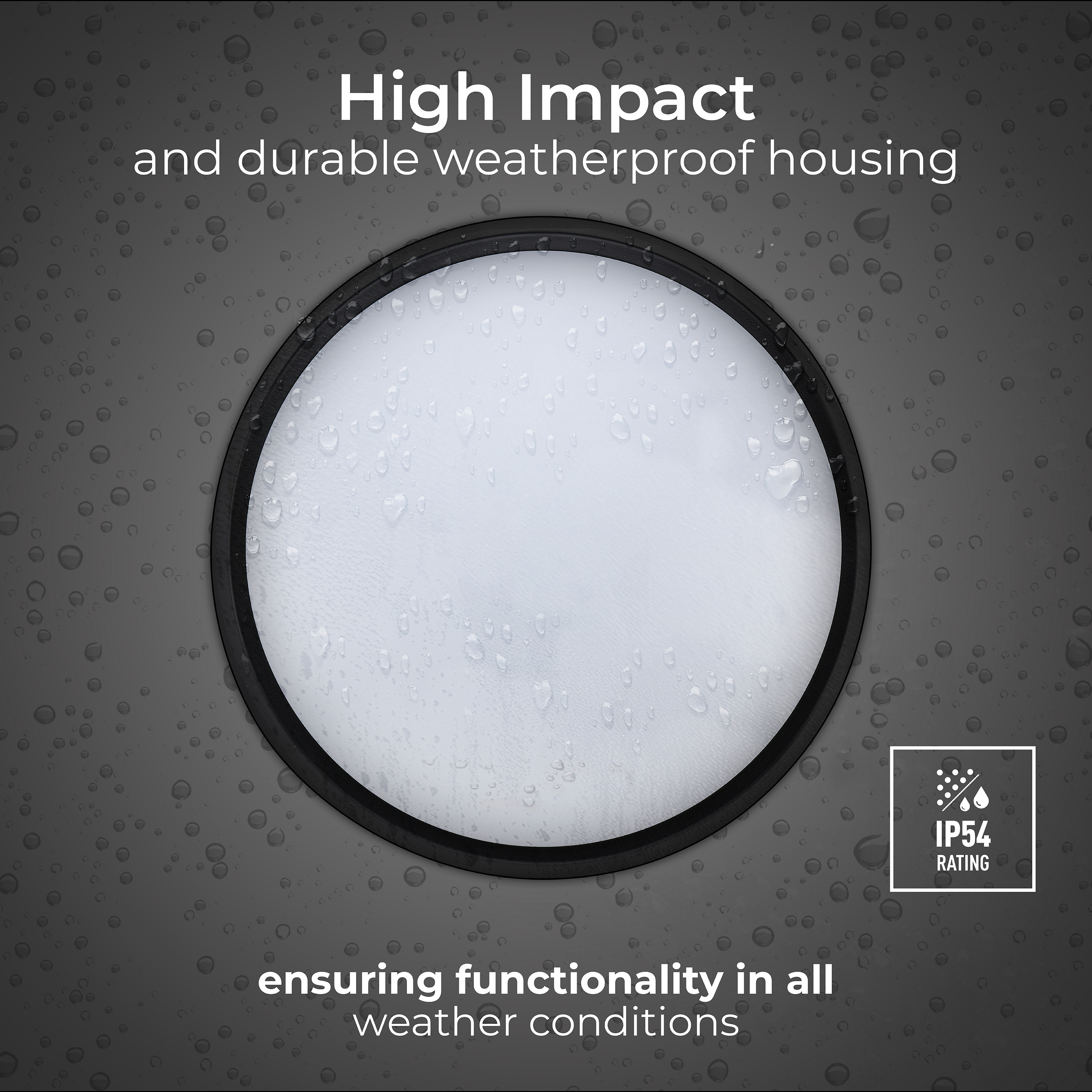 Exterior residential bulkhead round 700lumens with white or black bezel