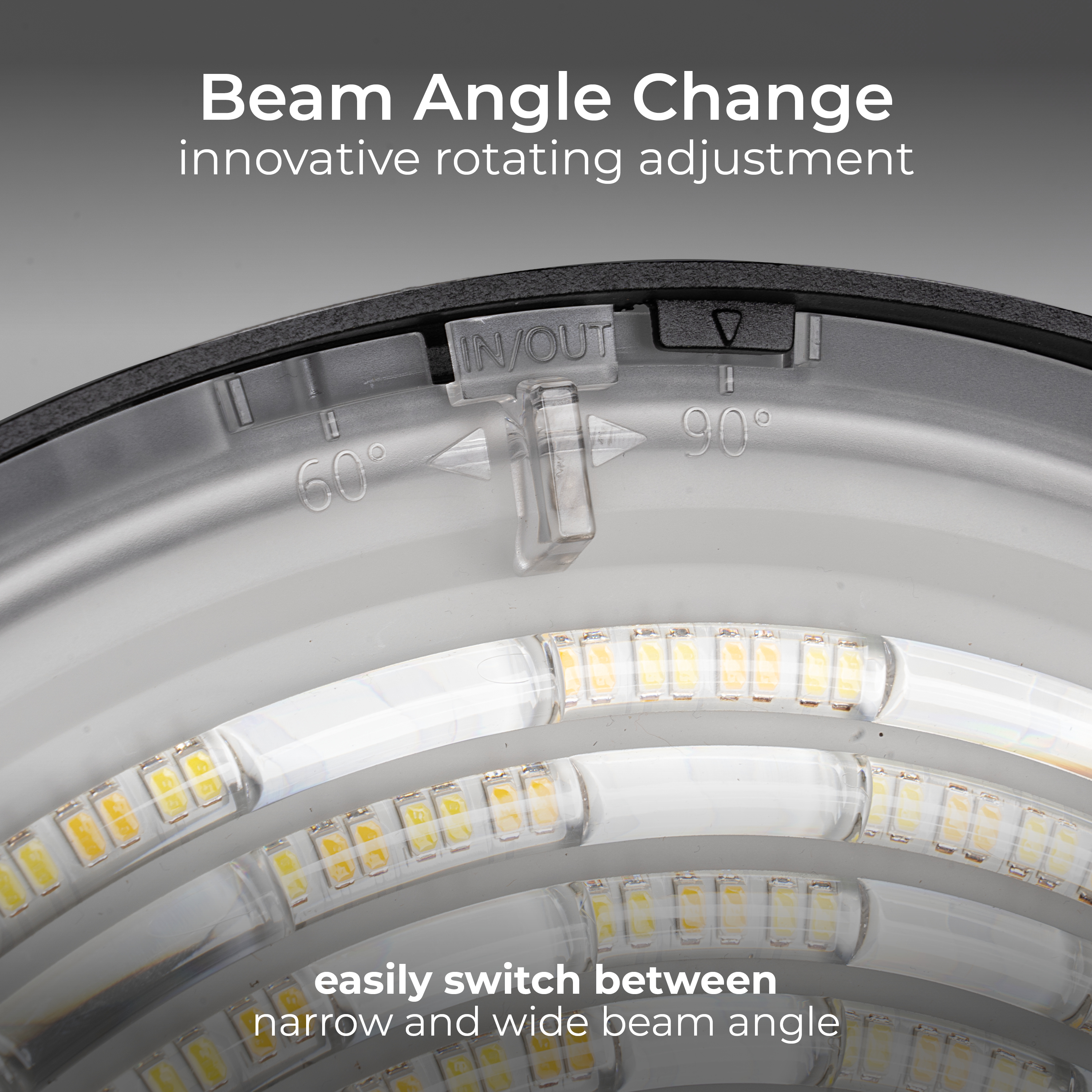 Luceco Titan All-in-One High Bay Luminaire, Power & Colour Change (CCT), Beam Change via Optic Lens, IP65, 100/150/200W, 175000/25000/32000lm, 4000/5000/6500K, with Zhaga Socket