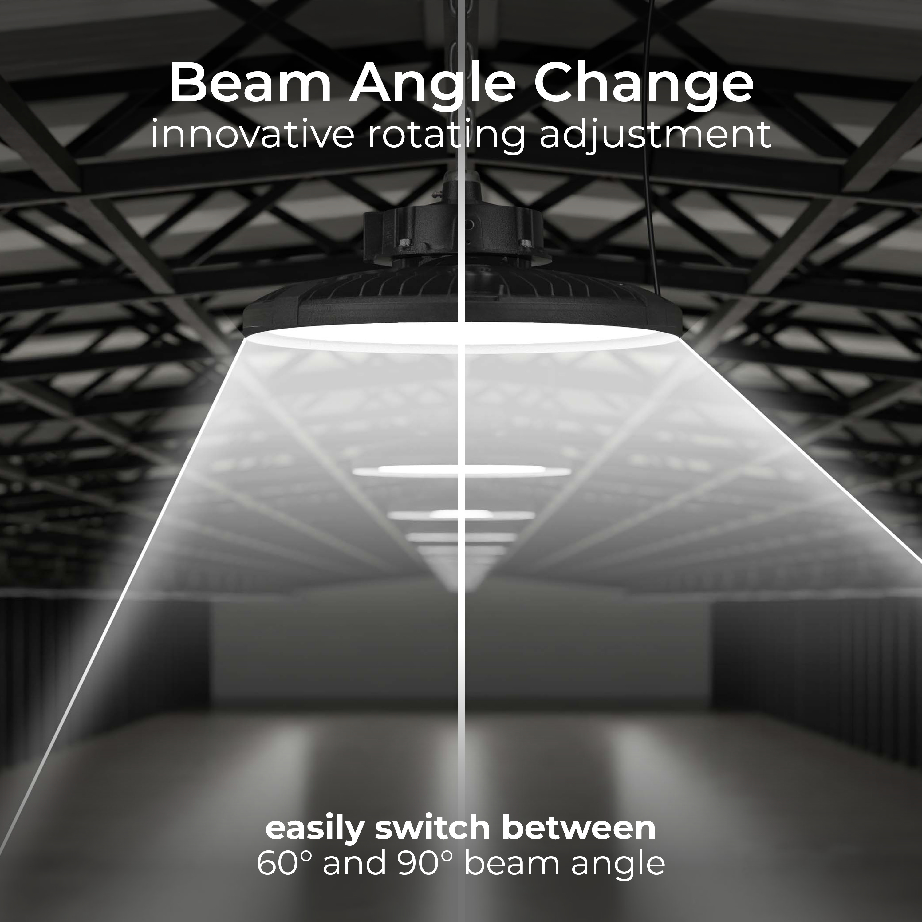 Luceco Titan All-in-One High Bay Luminaire, Power & Colour Change (CCT), Beam Change via Optic Lens, IP65, 100/150/200W, 175000/25000/32000lm, 4000/5000/6500K, with Zhaga Socket