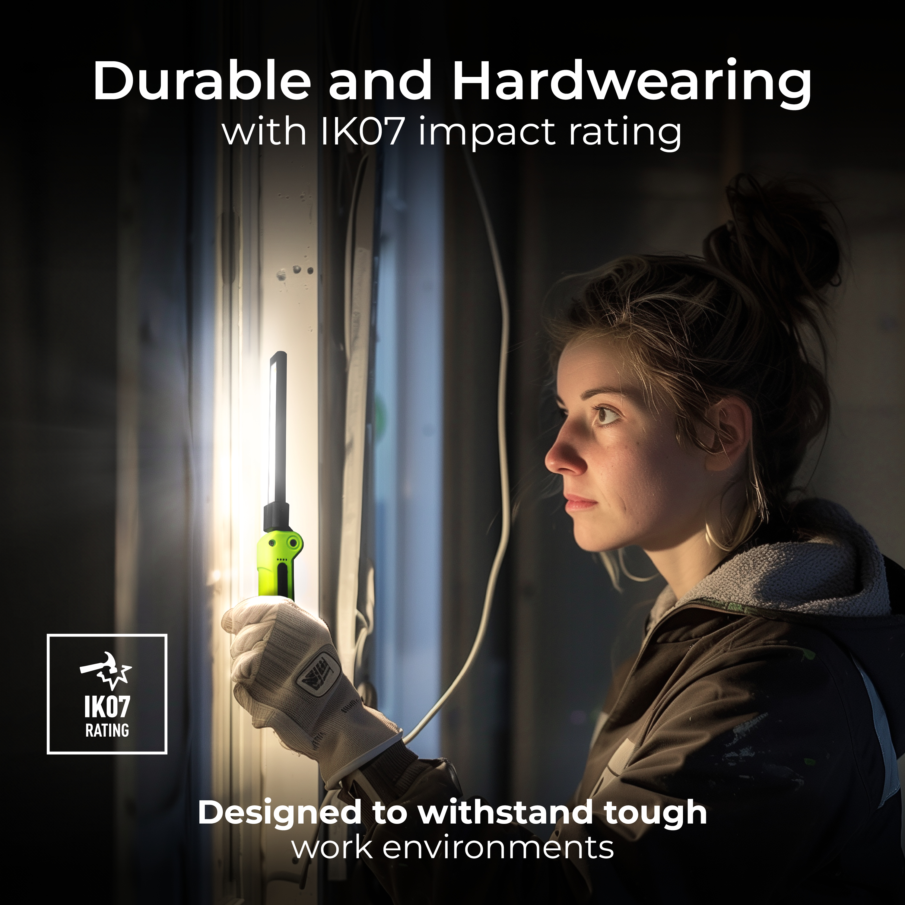 This slim torch is designed to withstand construction and DIY environments. With an IK07 impact rating, you can use it confidently knowing that it will remain functional, even in tough conditions.