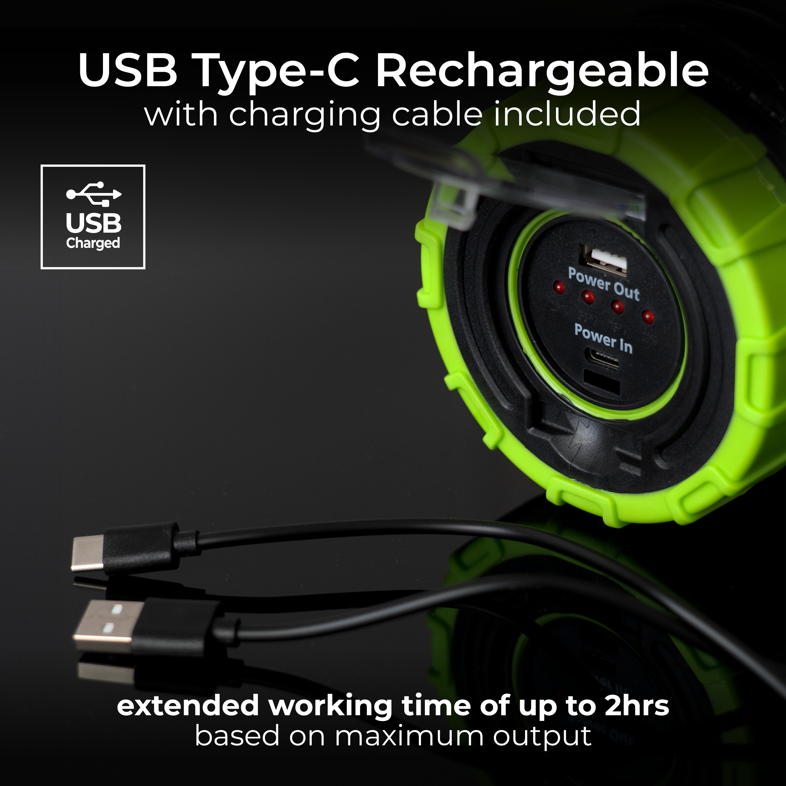 Luceco  Handheld tilt tripod IP44 Inspection Torch & powerbank 330LM 5W 6500K - USB-C Rechargable