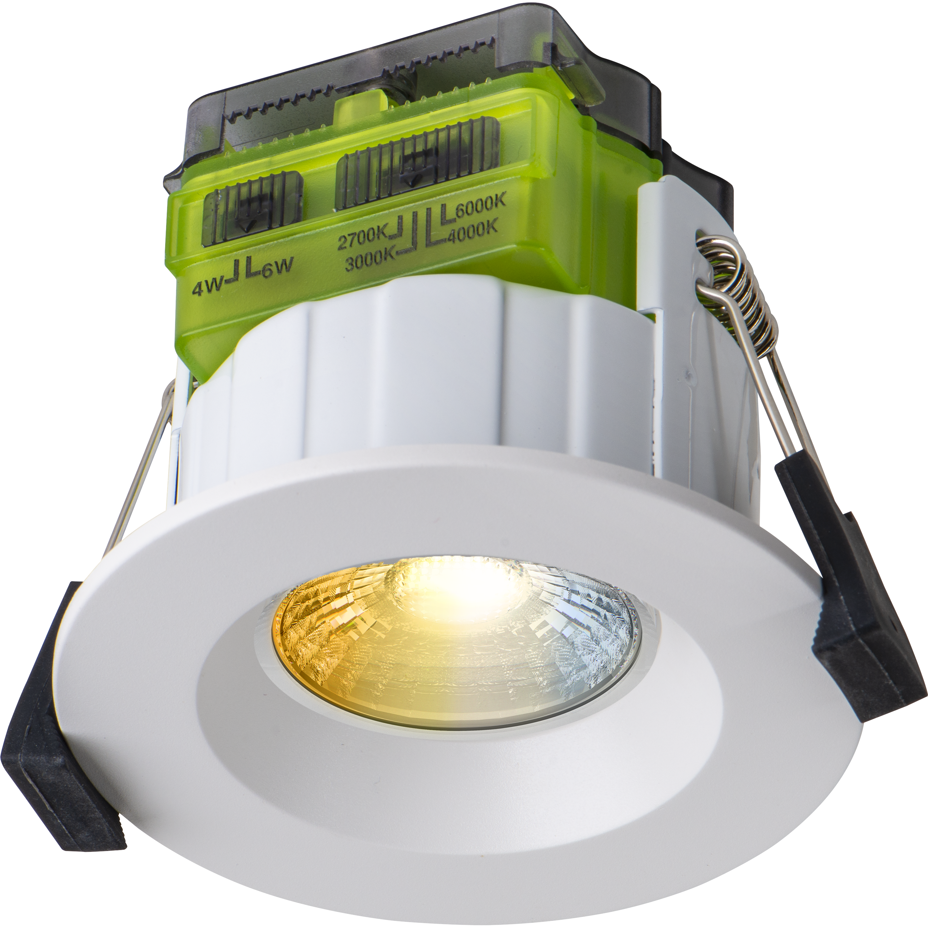 FType Mk2 Fire Rated Downlight 4W/6W 750lm Power Change & 4Colour CCT 2700K, 3000K, 4000K, 6000K Dimmable IP65 White - Regressed