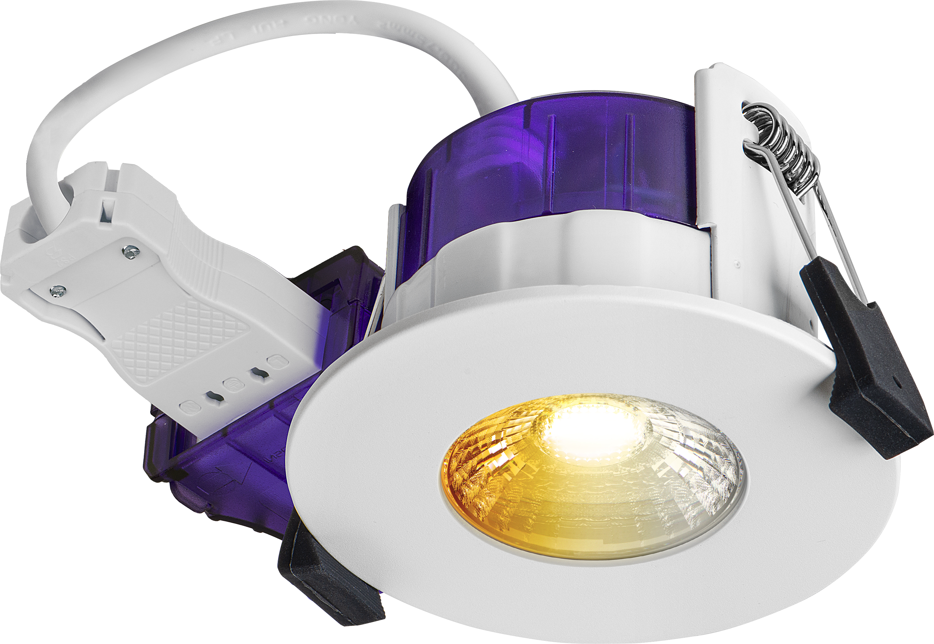 FType Ultra Fire Rated Downlight 4W/6W 690lm Power Change & CCT Change 3000K / 4000K Dim2Warm Dimmable IP65 White - Flat