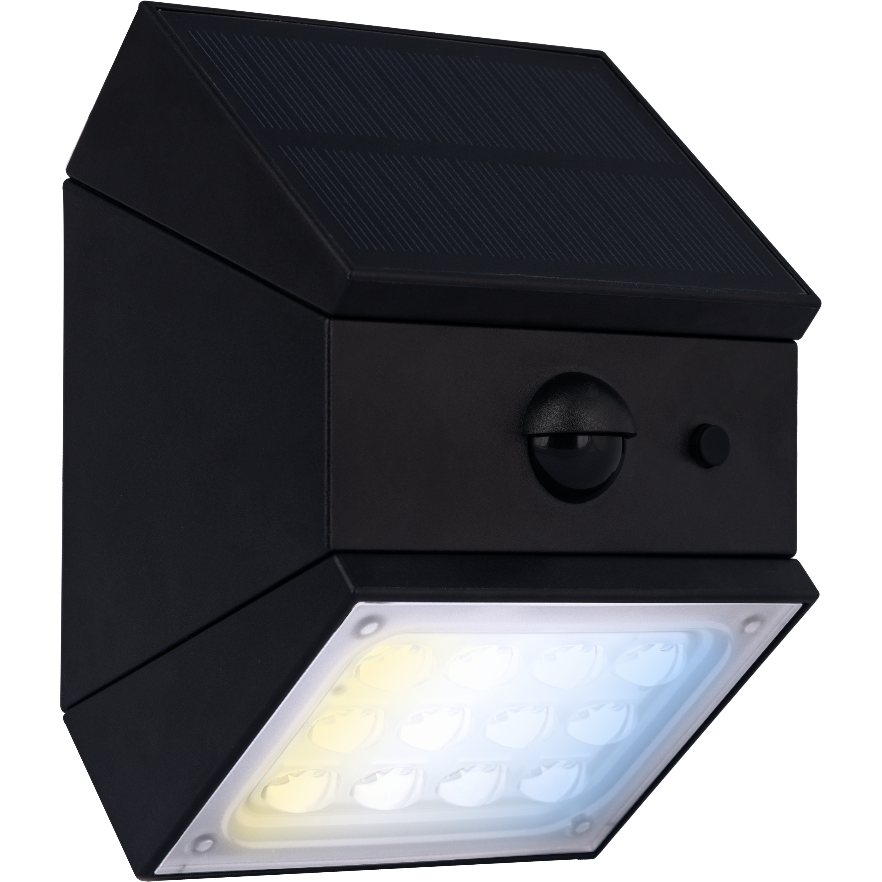 Luceco Rubix Solar Wall Light USB-C Port, PIR & CCT, Adjustable, Black
