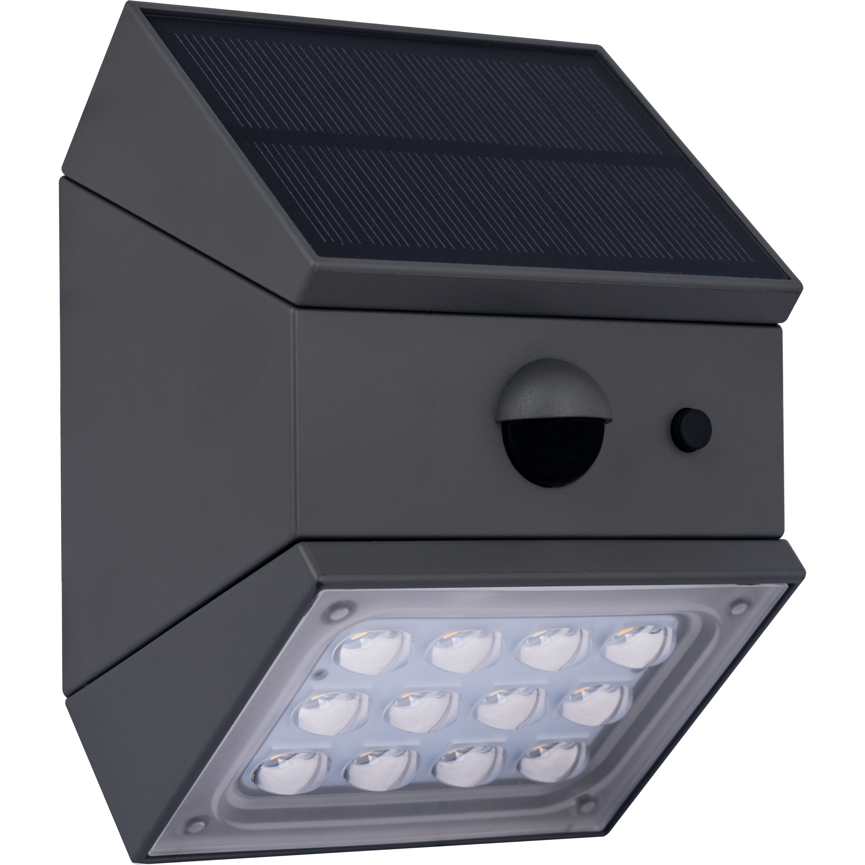 Luceco Rubix Solar Wall Light USB-C Port, PIR & CCT, Adjustable, Grey
